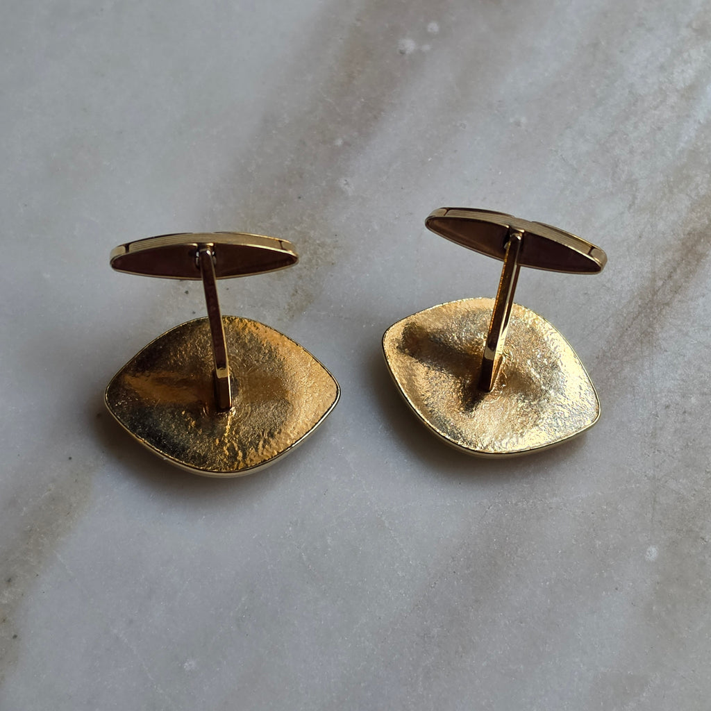 Vintage Manschettenknöpfe in Goldoptik mit Perlmuttschimmer – Eleganter Hemden-Schmuck für Herren