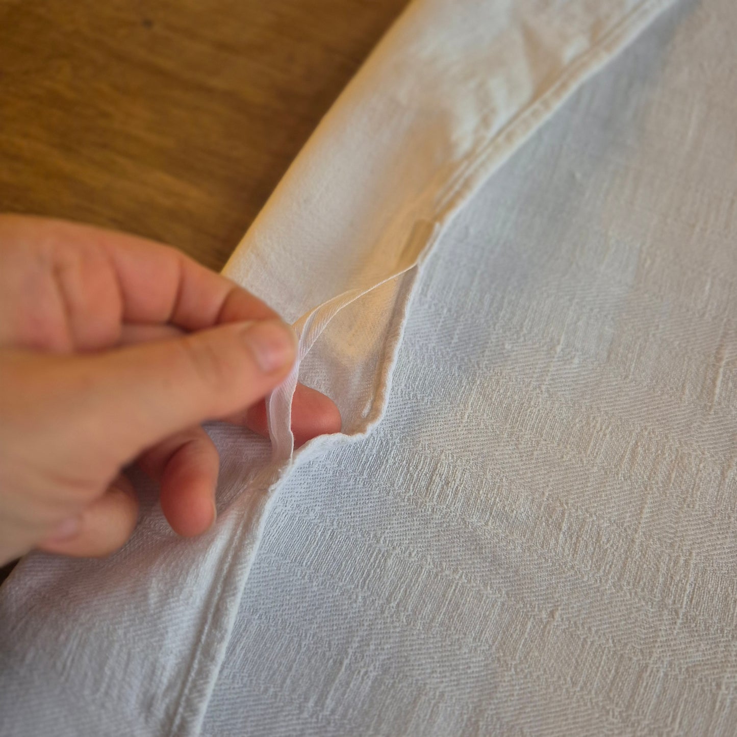 Antikes Leinen Geschirr-& Küchentuch Monogramm E.K. 46x88cm weiß