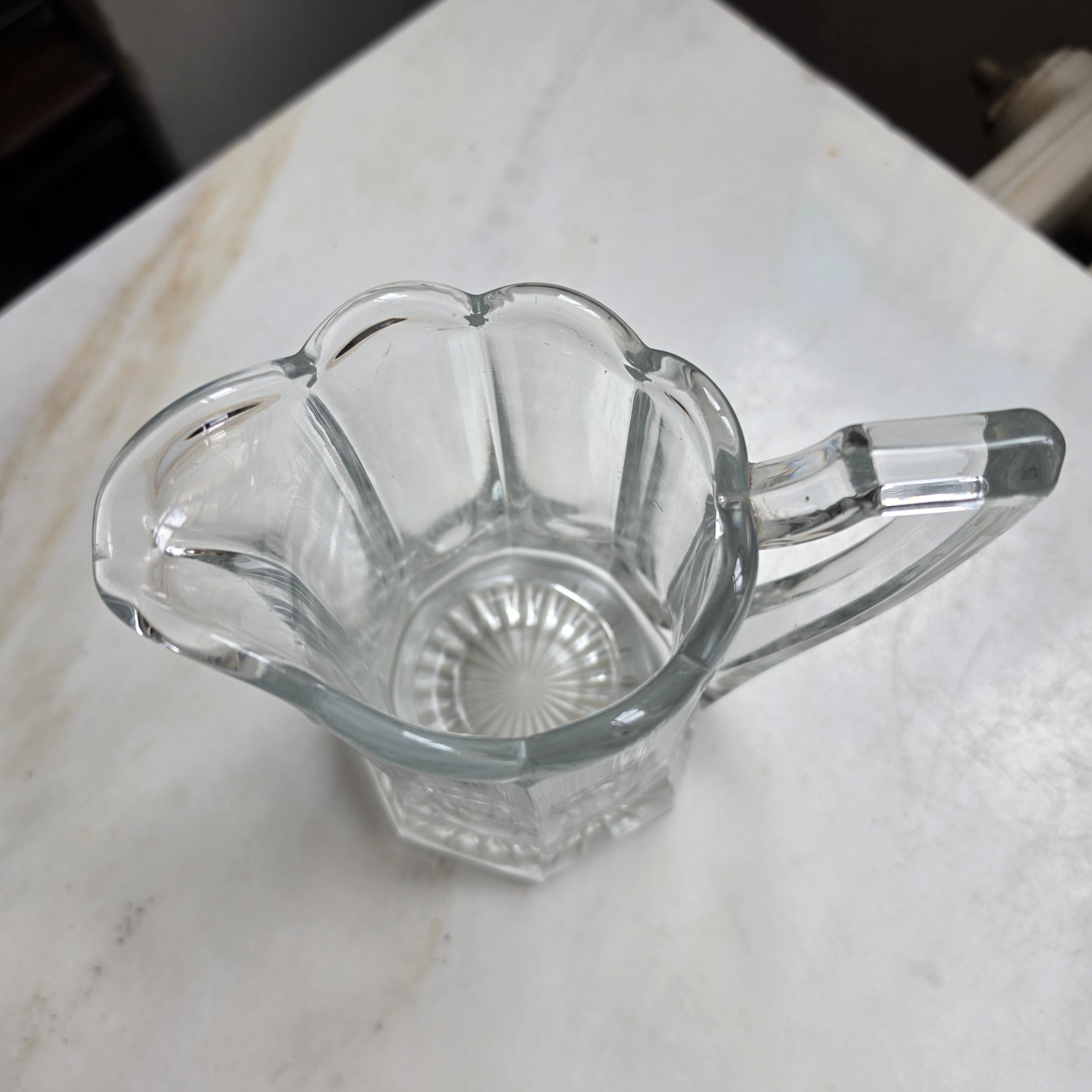 Vintage Milchkännchen Milchkanne Krug Kanne klein Glas Art Deco Stil