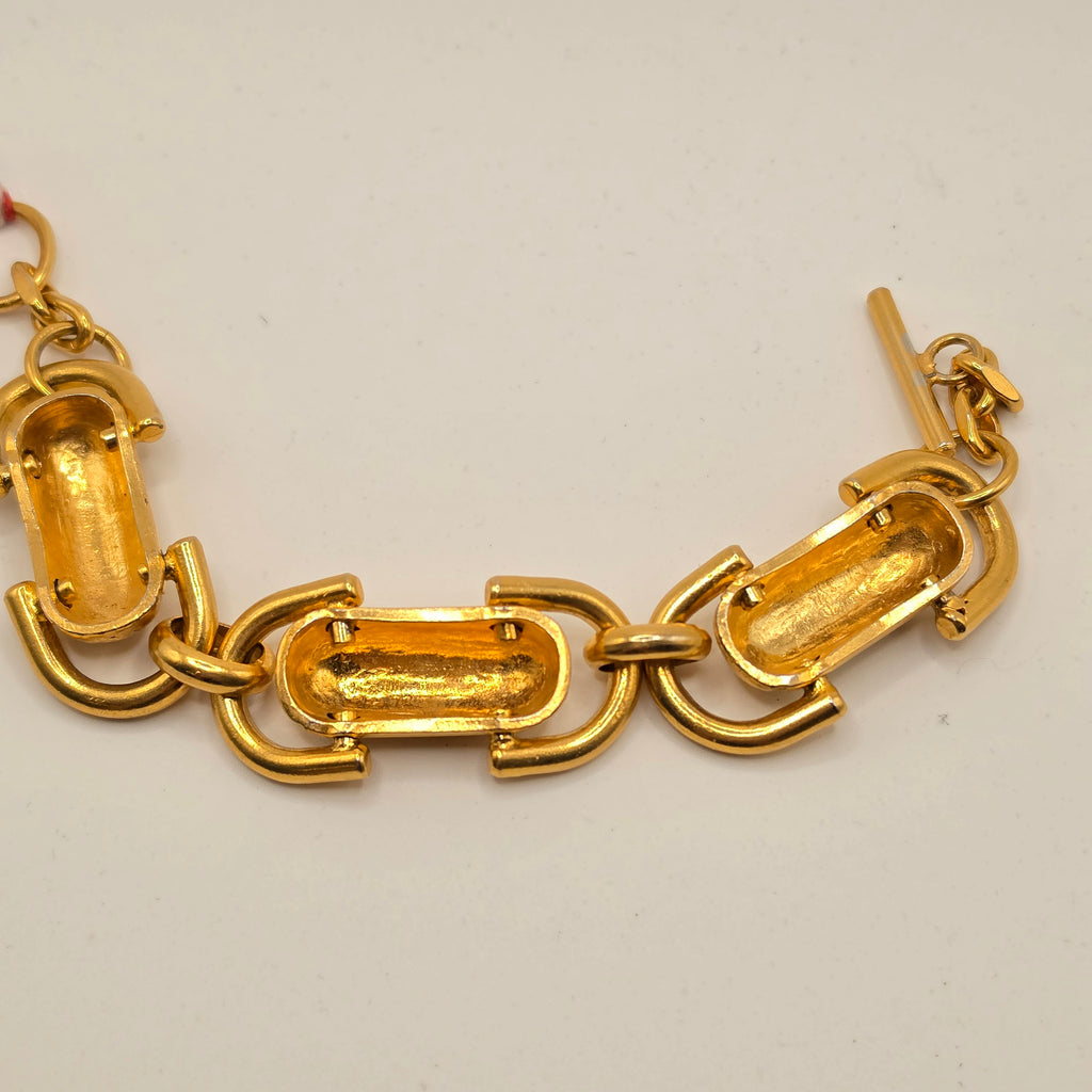 Vintage- Statement-Gliederarmband in mattiertem Gold-Look