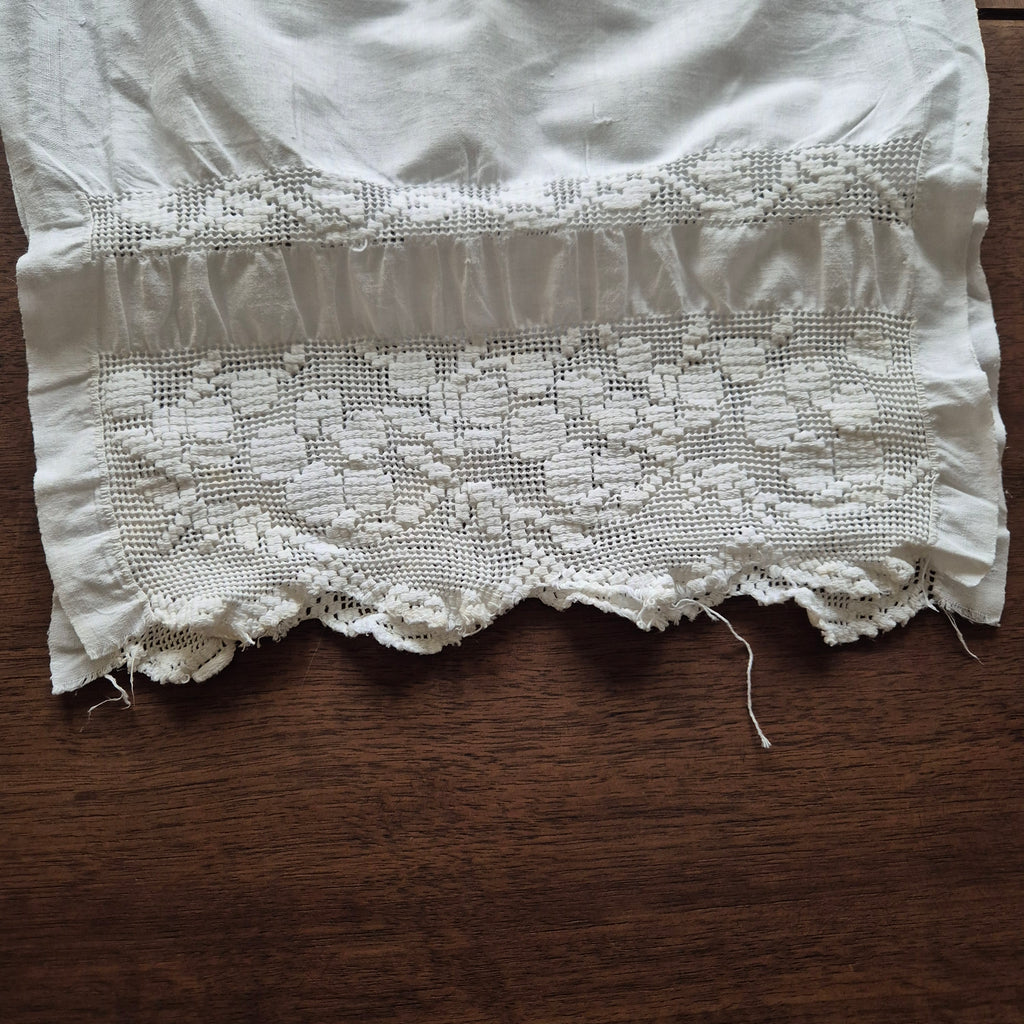 Antiker Jugendstil Tischläufer weiß Baumwolle 40x180cm (leicht verzogen) 🤍