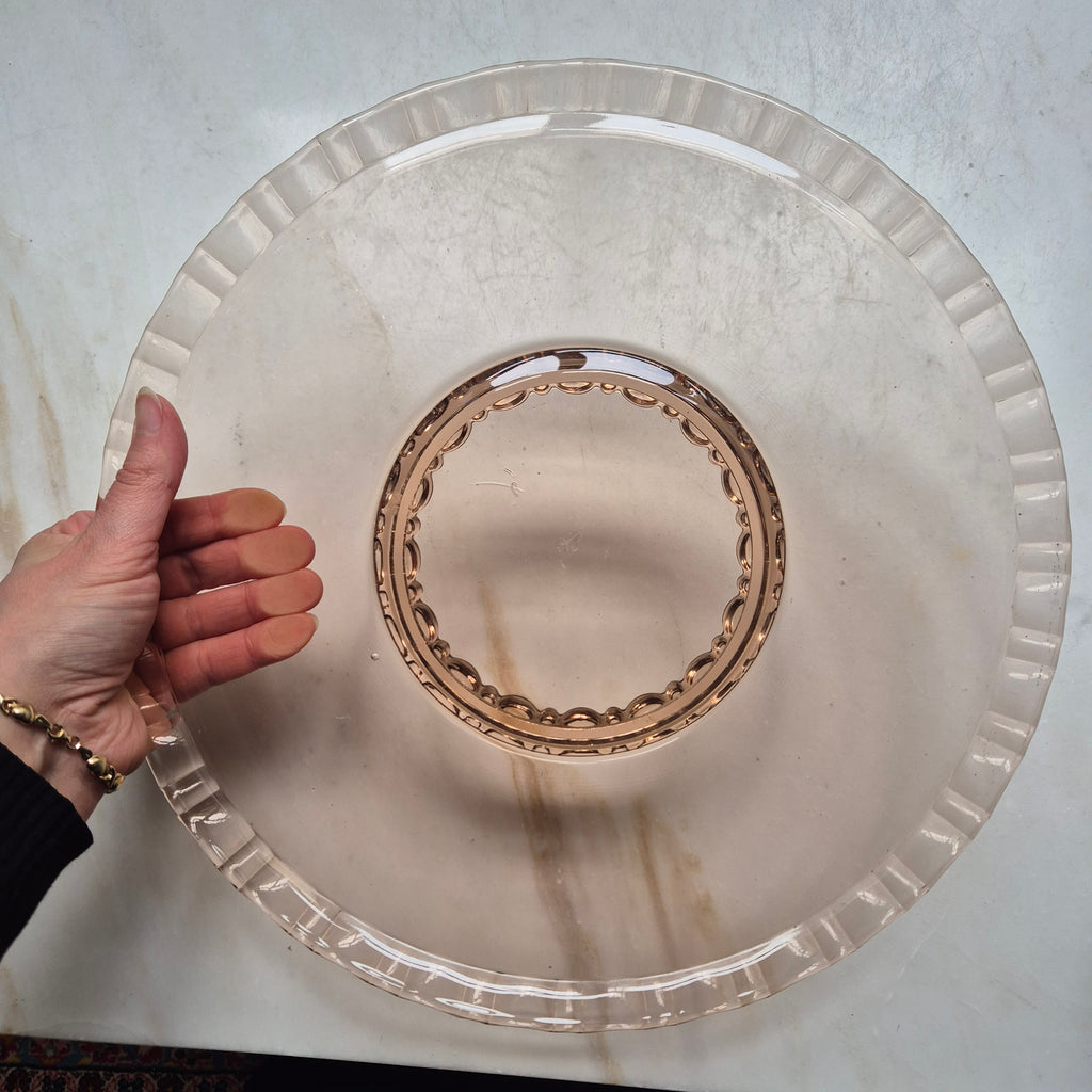 Vintage Tortenplatte/Glasplatte Pastellrosa