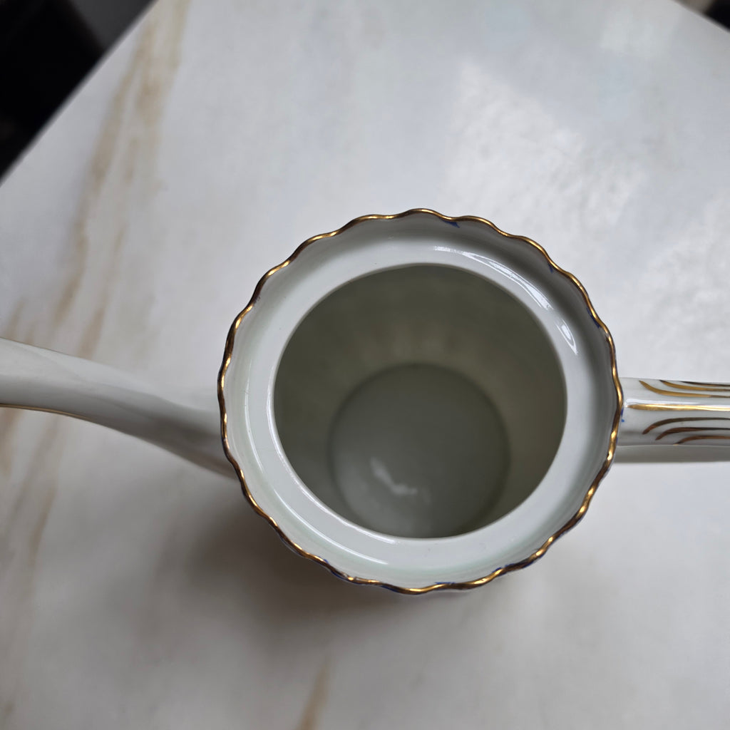 Antike Kaffeekanne Echt Tuppack China Blau Tiefenfurt Blau Weiß