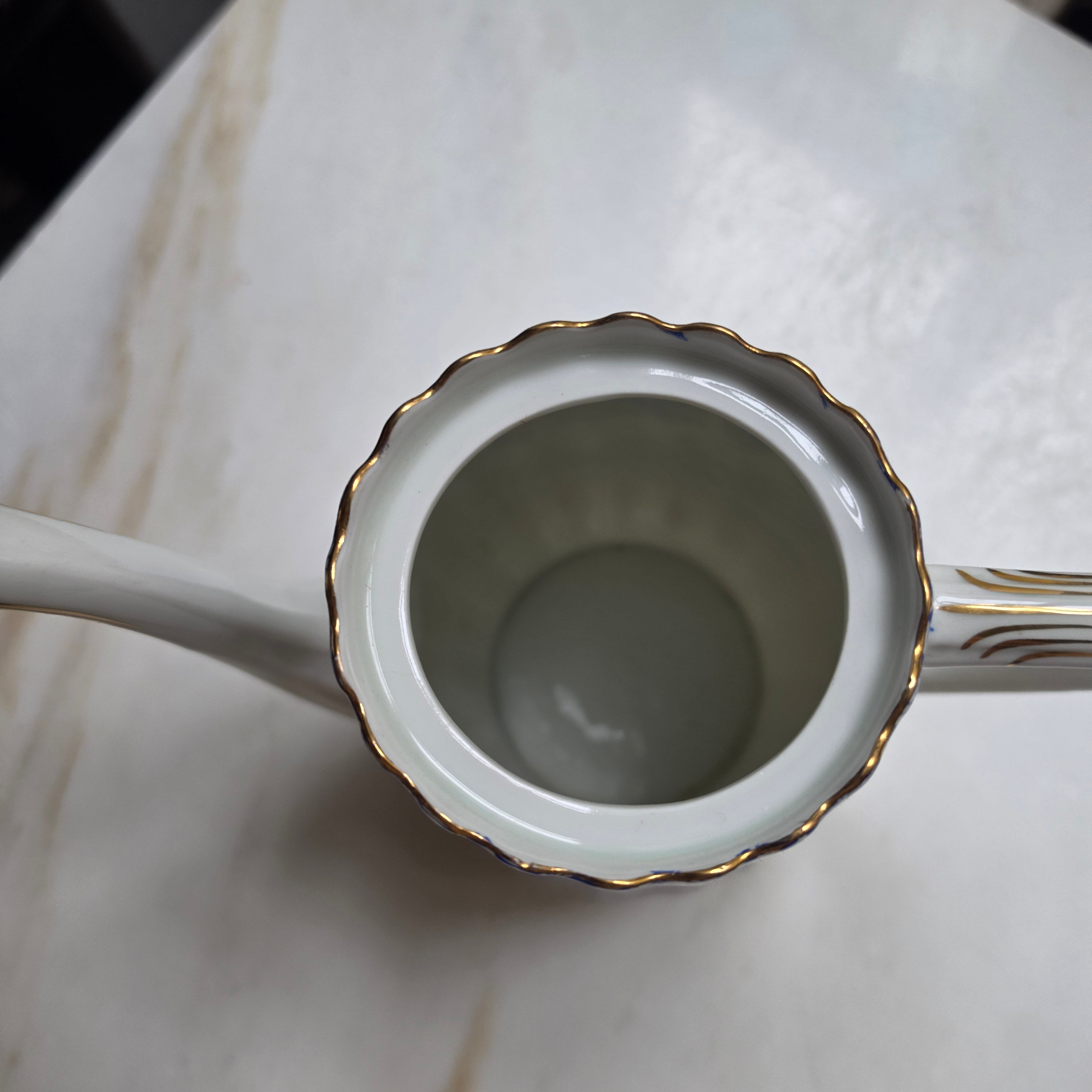 Antike Kaffeekanne Echt Tuppack China Blau Tiefenfurt Blau Weiß
