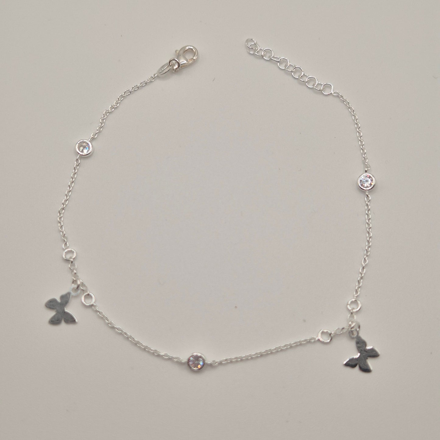 Zartes Fußkettchen Silber 925 Schmetterling