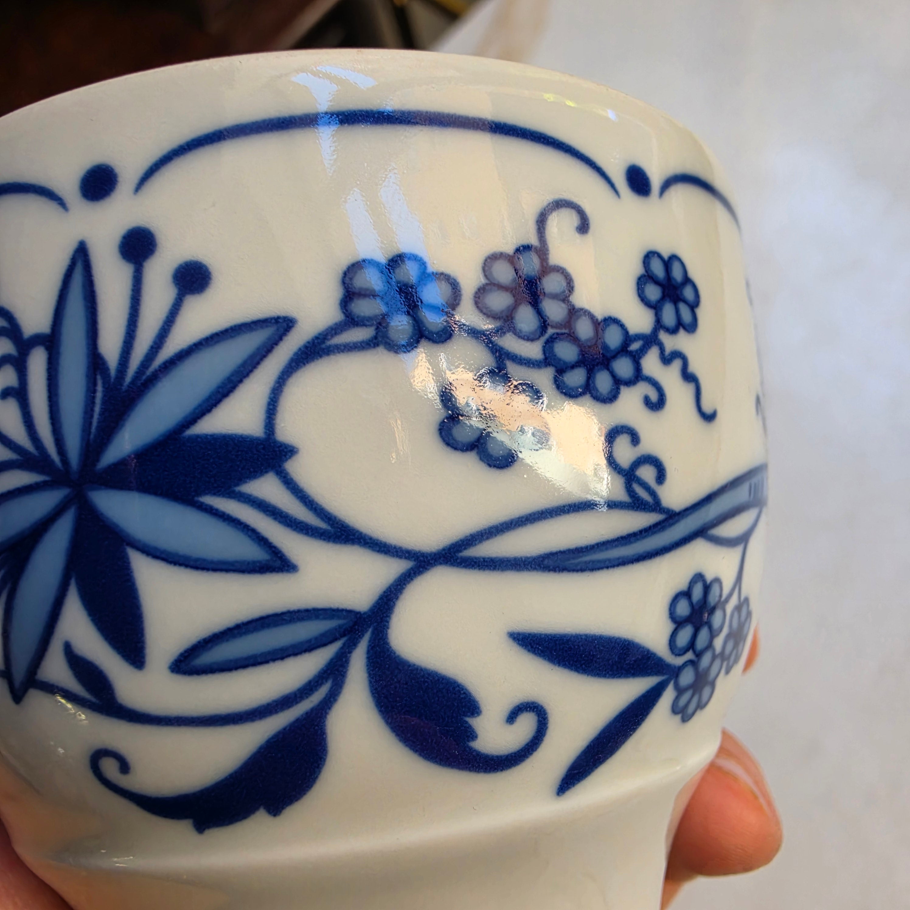 Jlmenau Graf von Henneberg Kaffee Tee Tasse Untertasse Set Zwiebelmuster Echt Kobalt