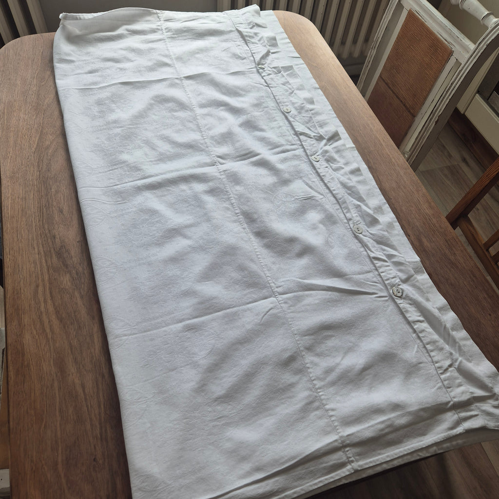 Antike Bettwäsche fürs Baby Damast Baumwolle* kleiner Deckenbezug Shabby Chic Brocante 110x120cm 🤍