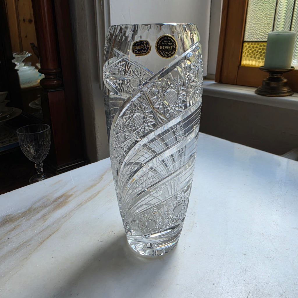 Handgeschliffene Kristall Vase - Rossi Czech Glass