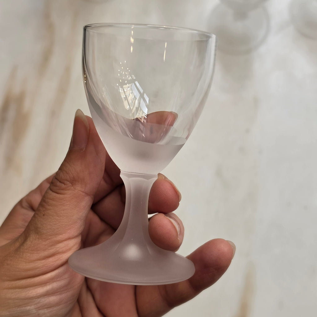 6x elegante, kleine satinierte Likörgläser - Schnapsgläser