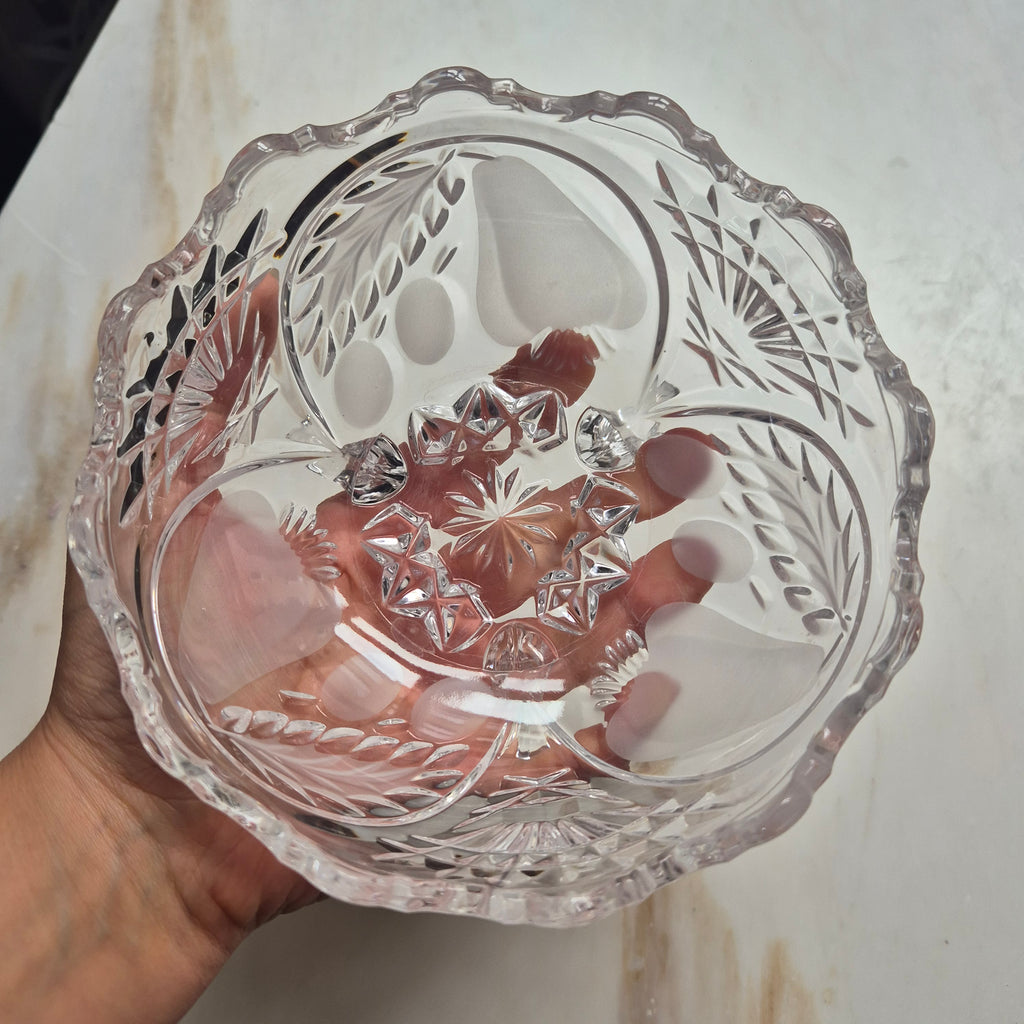 Vintage Glasschale auf drei Füßen