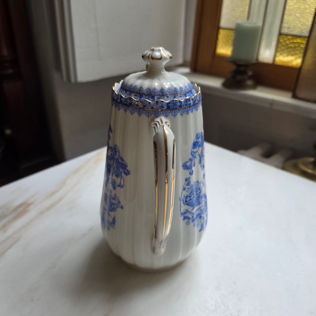 Antike Kaffeekanne Echt Tuppack China Blau Tiefenfurt Blau Weiß
