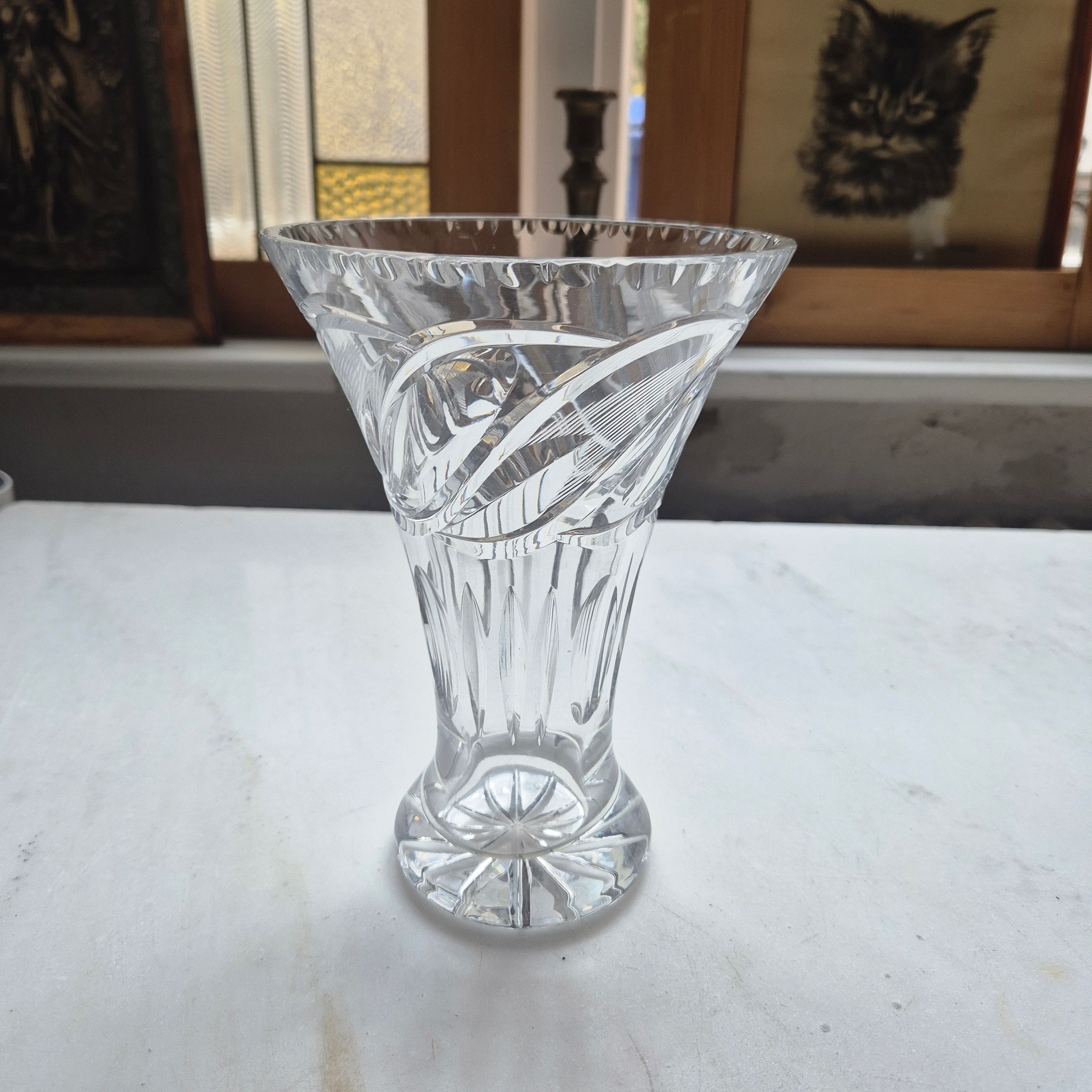 Wunderschöne Vintage Kristall Vase Groß (2x minimale Abplatzer)