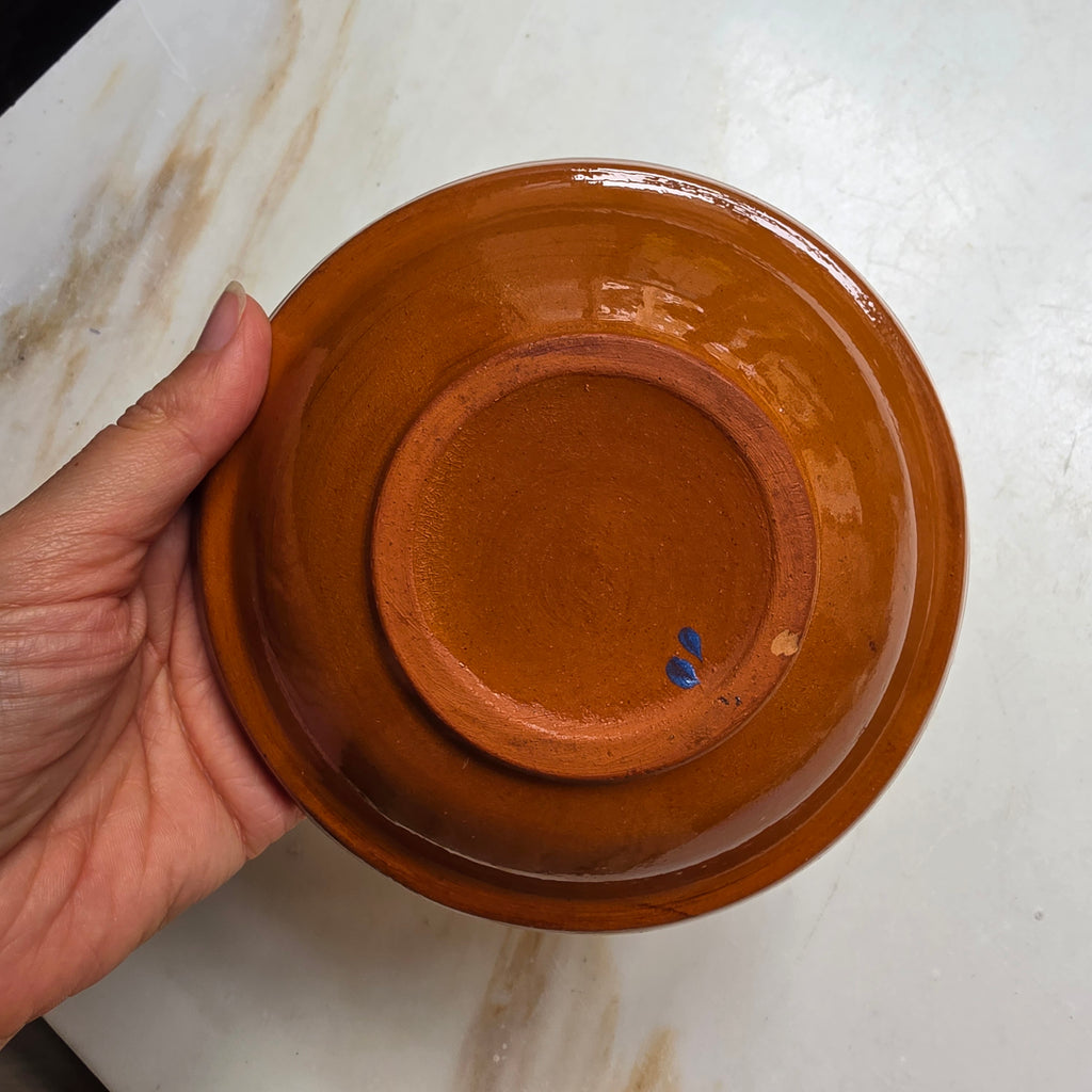 Keramik Vintage Aschenbecher Ascher für Balkon Handbemalt Blumen