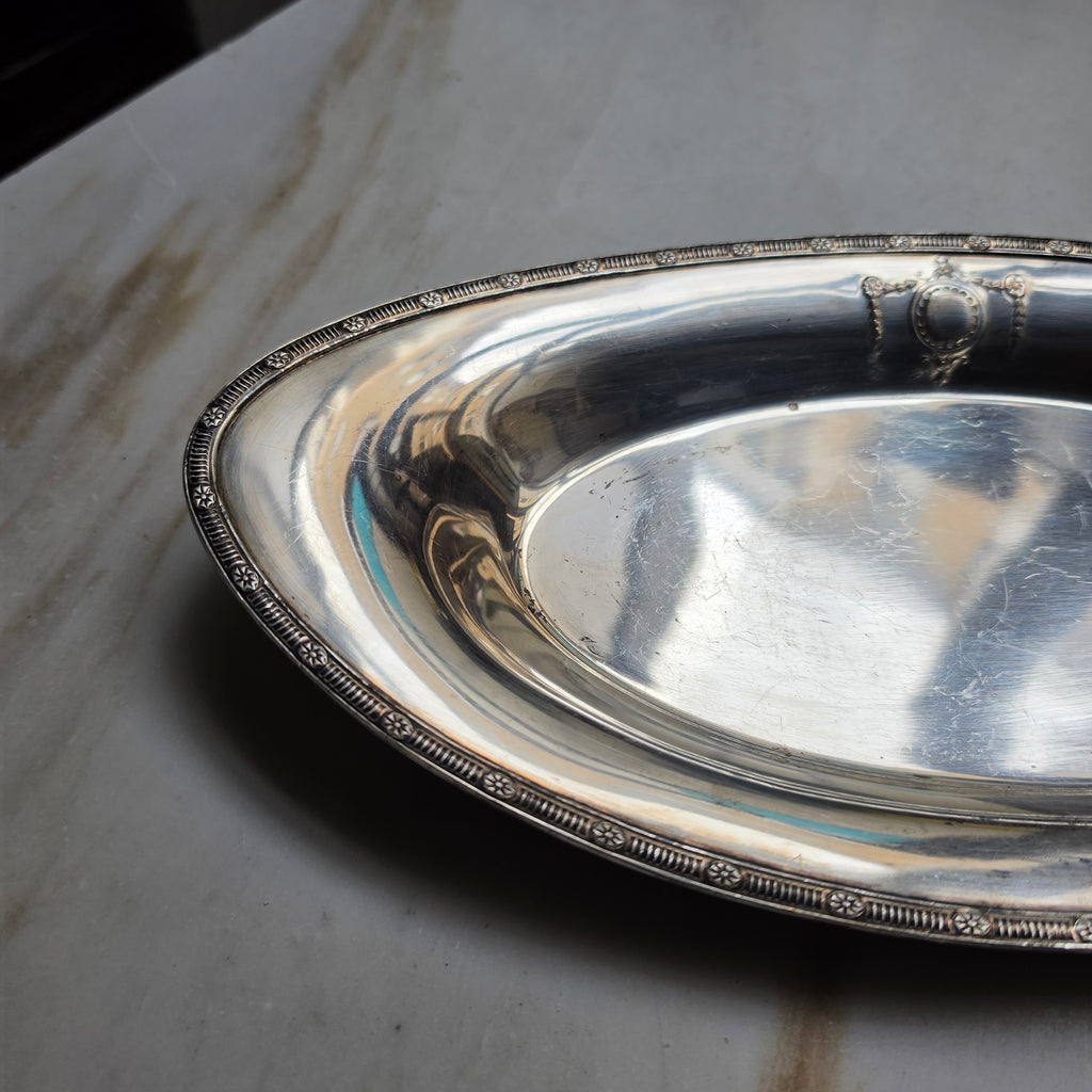Vintage Servierschale „Sheffield Reproduction“ (Modell 164) – Versilberte Oval-Anrichteschale