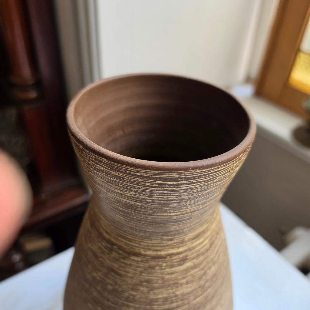 Vintage Keramikvase in warmen Erdtönen - Handarbeit Signiert