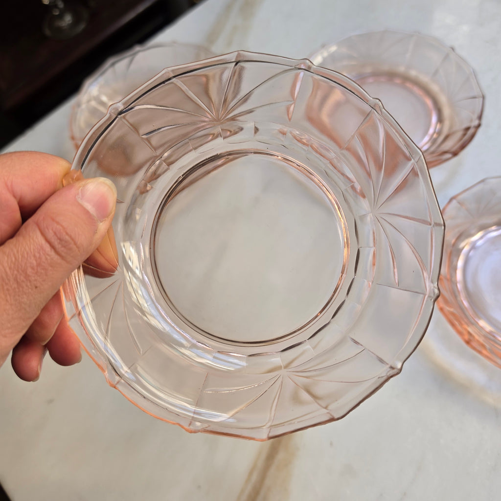 4x Rosalin Glasschalen - im Art-Déco-Stil - Teller