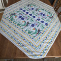 Vintage Mitteldecke / Tischdecke mit exotischem Papageien- & Blütenmotiv - 88x100cm