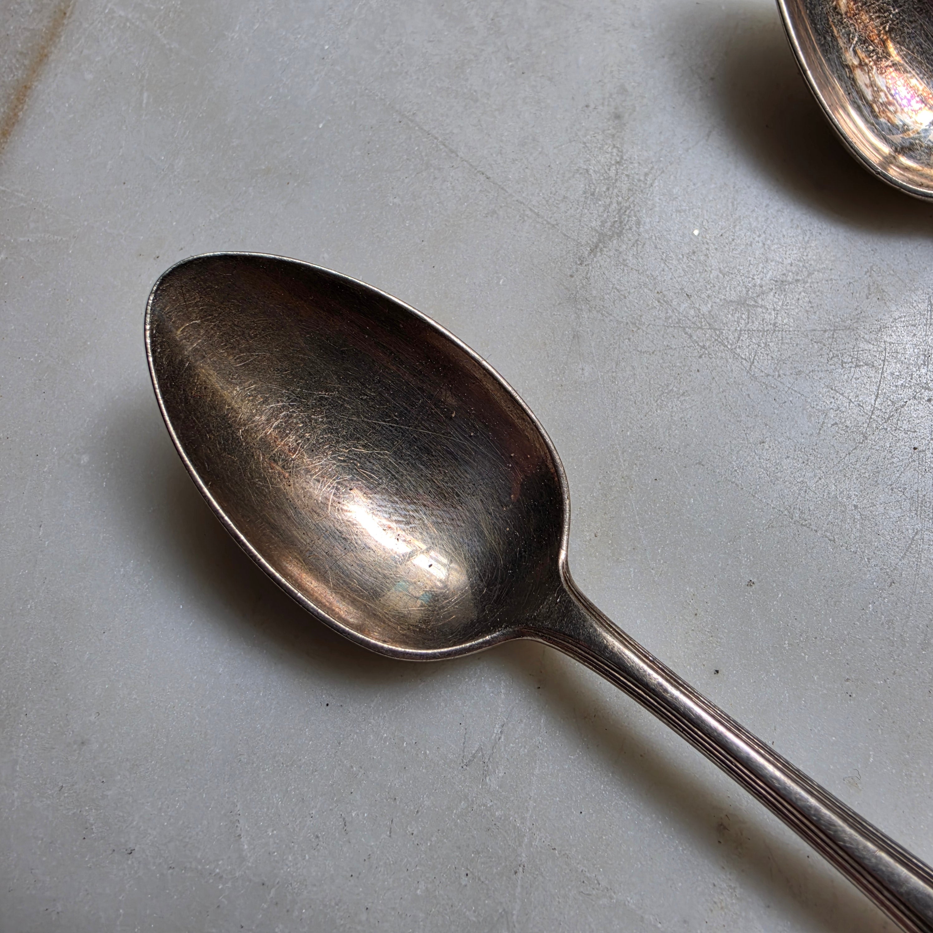 6x Jugendstil Teelöffel versilbert 60er Auflage