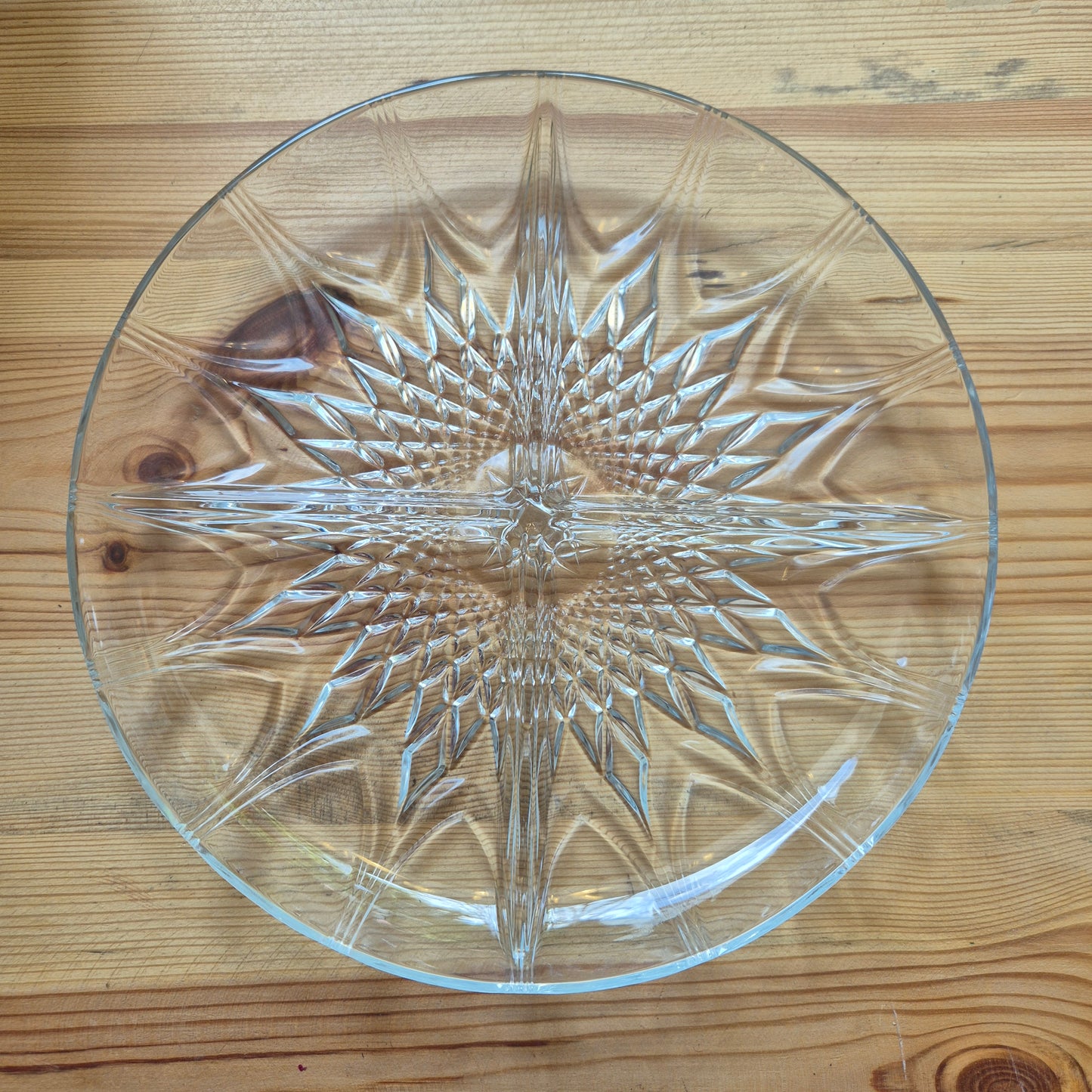 Servierteller Vintage 60er Jahre Glas Kristall rund