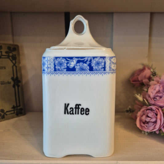 Jugendstil Vorratsdose Weiß Blau Kaffee Schwarzenberg Germany