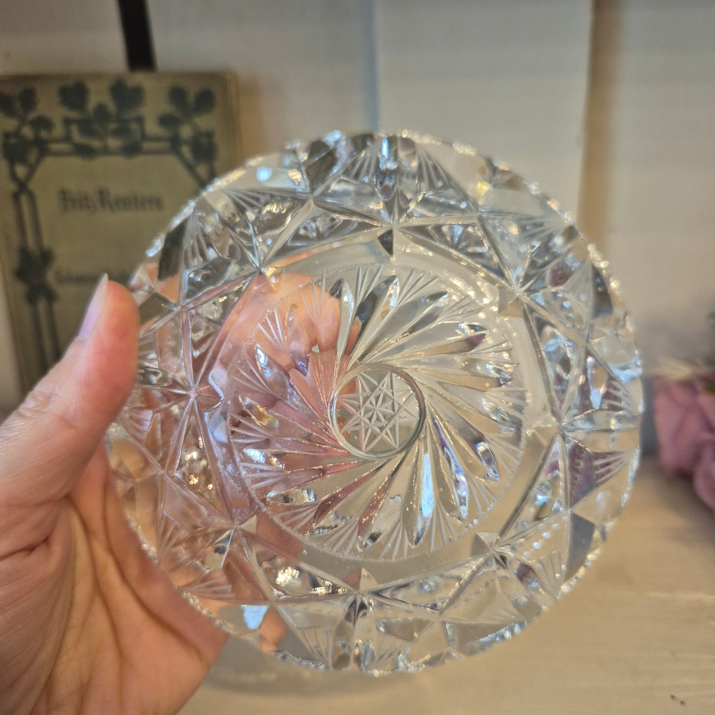 Vintage Bleikristall Aschenbecher mit Sternmotiv