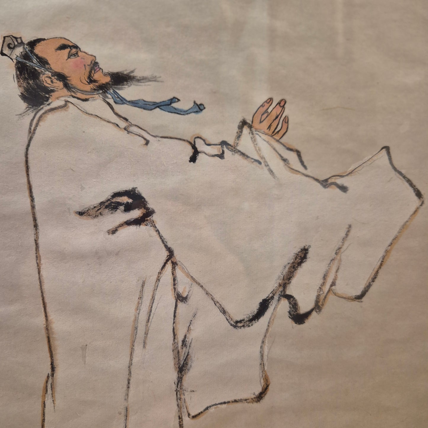 Antike chinesische Tuschemalerei - vermutlich Dichter und Staatsmann "Su Dongpo"