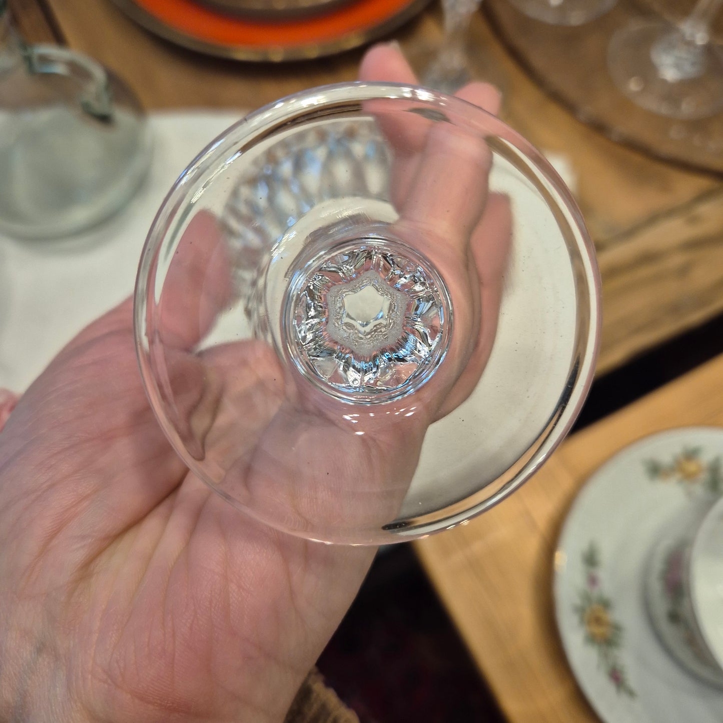 Weinglas Longchamp Art Cristal d'Arques mit Goldrand