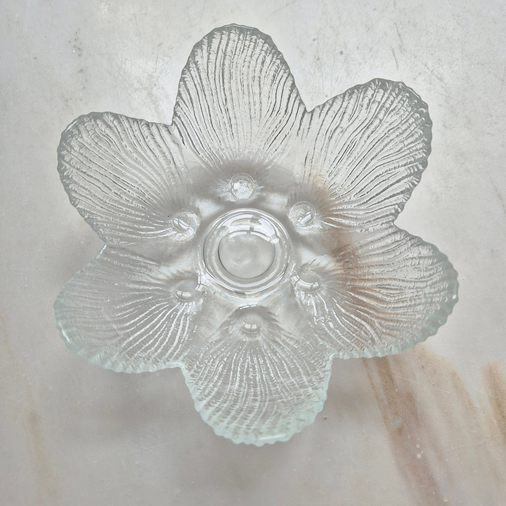 Kleine Vintage Blüten Glasschale