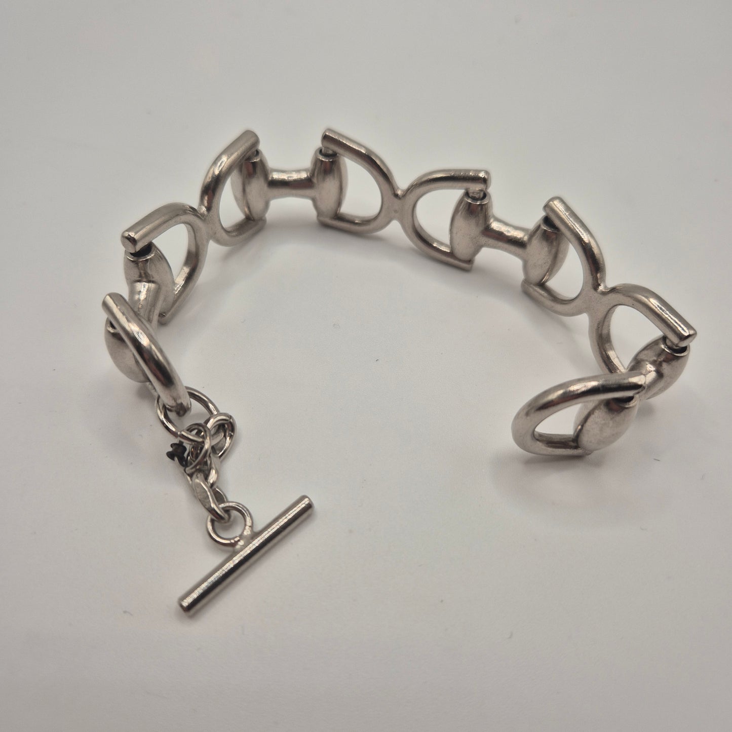 Silbernes Vintage Armband massiv Metall Statement 80er Jahre Anker