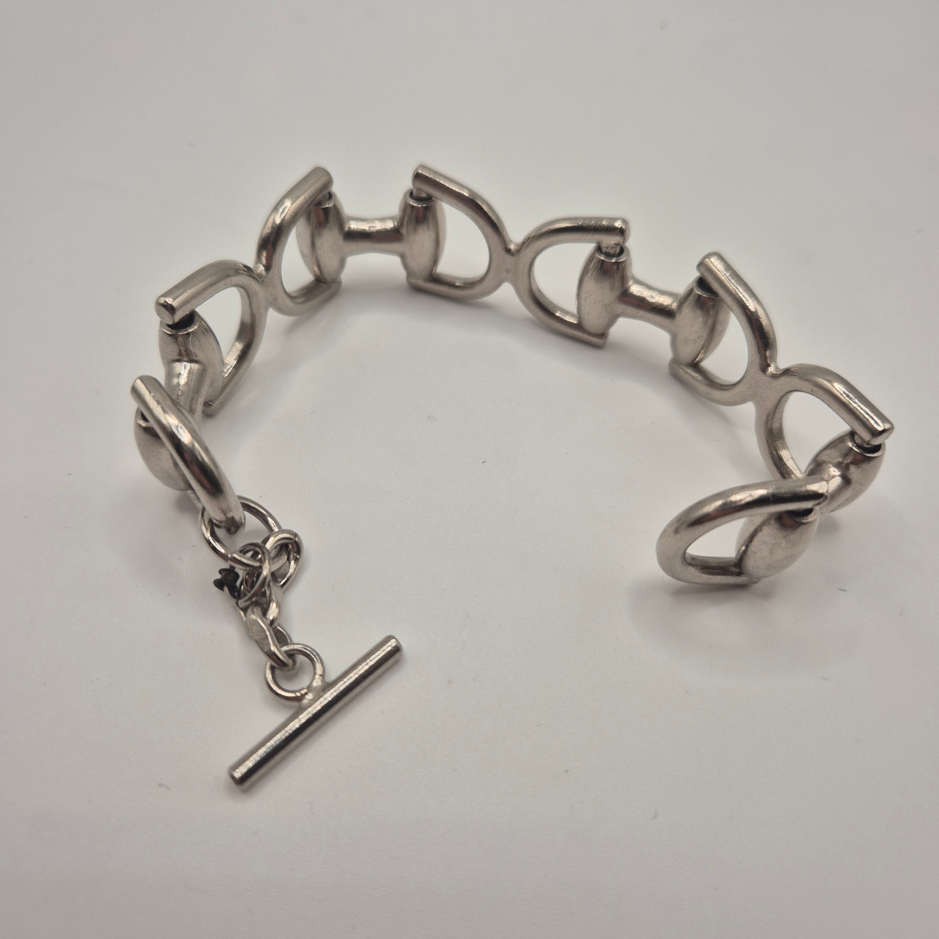 Silbernes Vintage Armband massiv Metall Statement 80er Jahre Anker