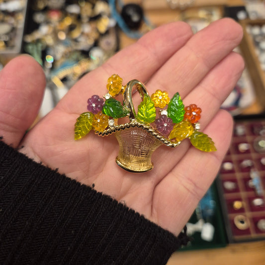 Große Statement Brosche / Blumenbouquet Modeschmuck