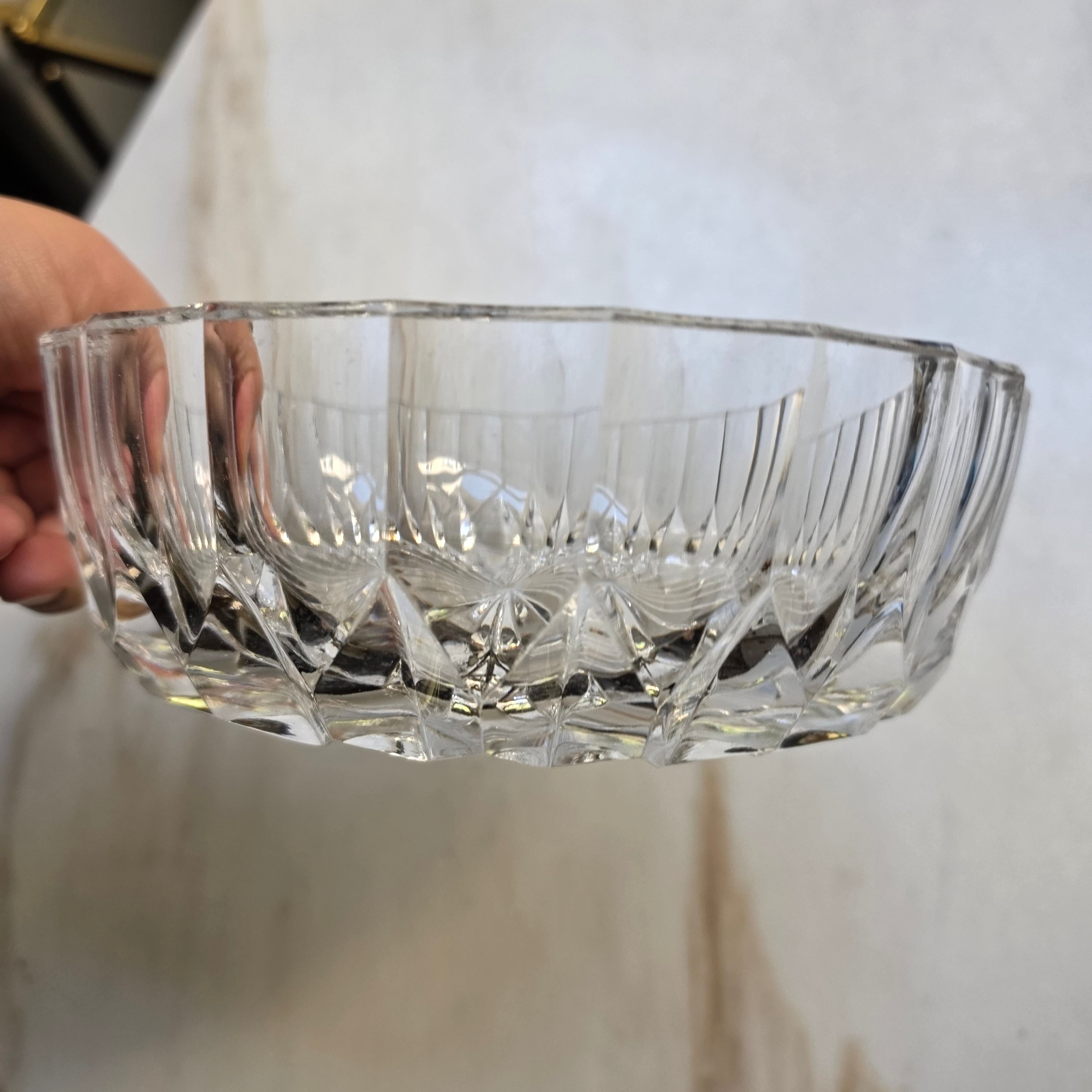 Vintage Glasschale in Kristalloptik für Obst oder Nascherein