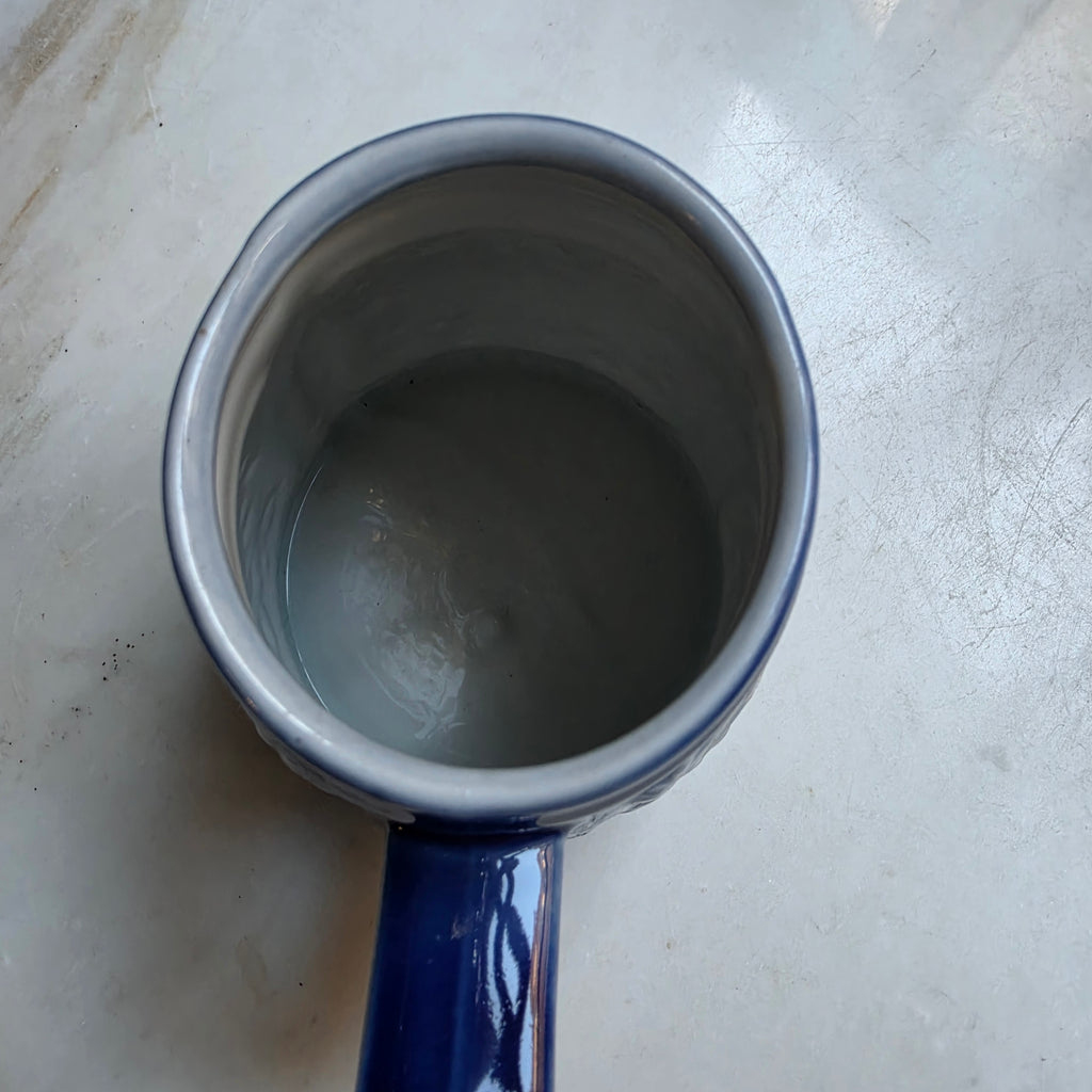 Vintage Keramik Bierkrug oder auch Vase Geschenk blau weiß