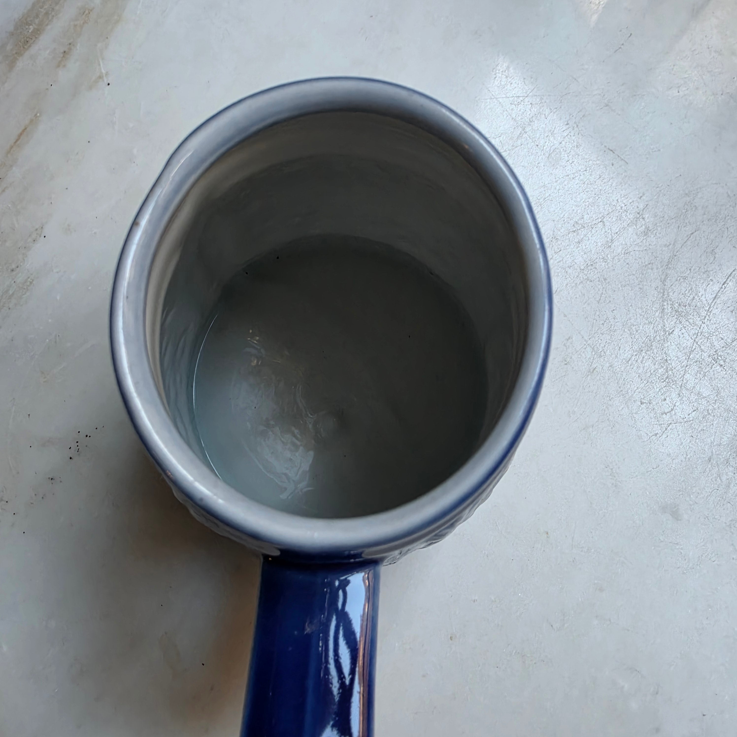 Vintage Keramik Bierkrug oder auch Vase Geschenk blau weiß