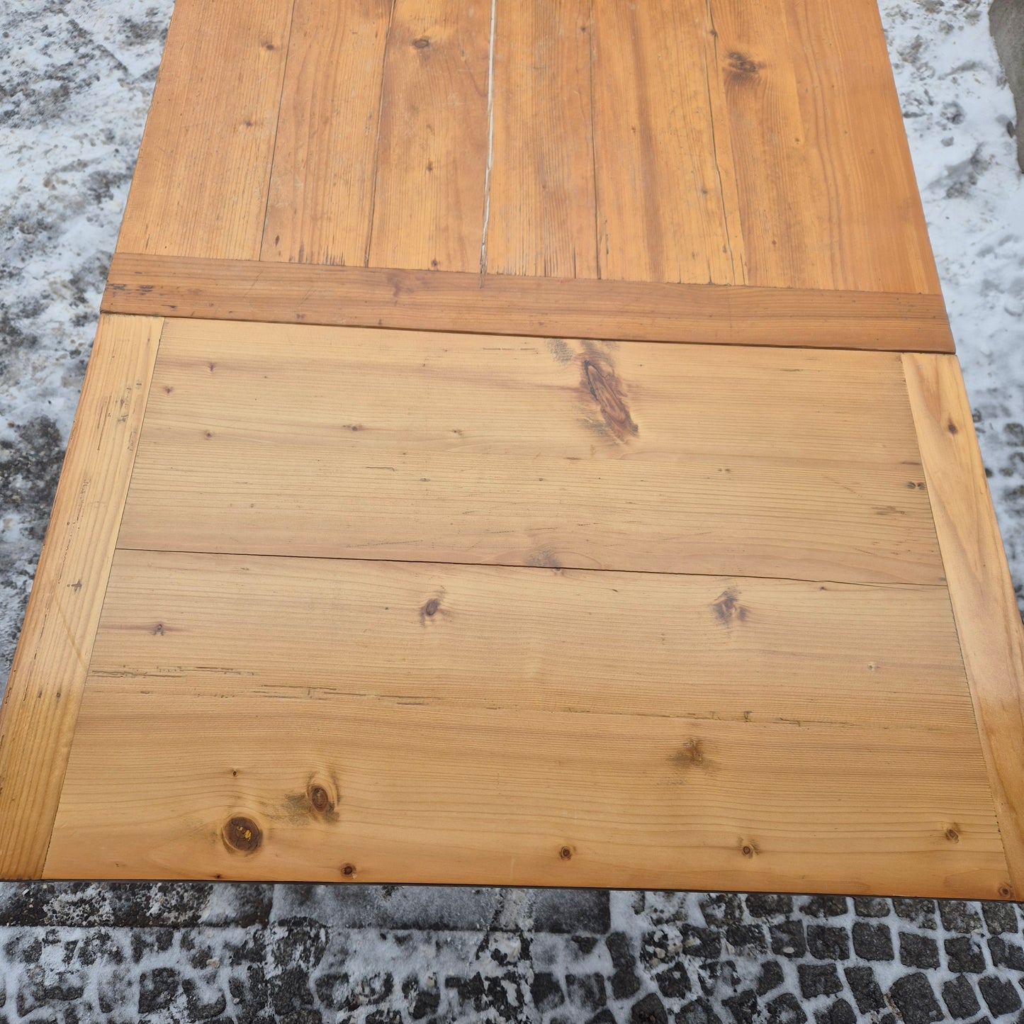 Antiker Gründerzeit Tisch - ausziehbar mit gedrechselten Füßen & Schublade