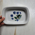 Vintage Keramik Schale - Handbemalt - Servierschale „Blaue Hortensie“