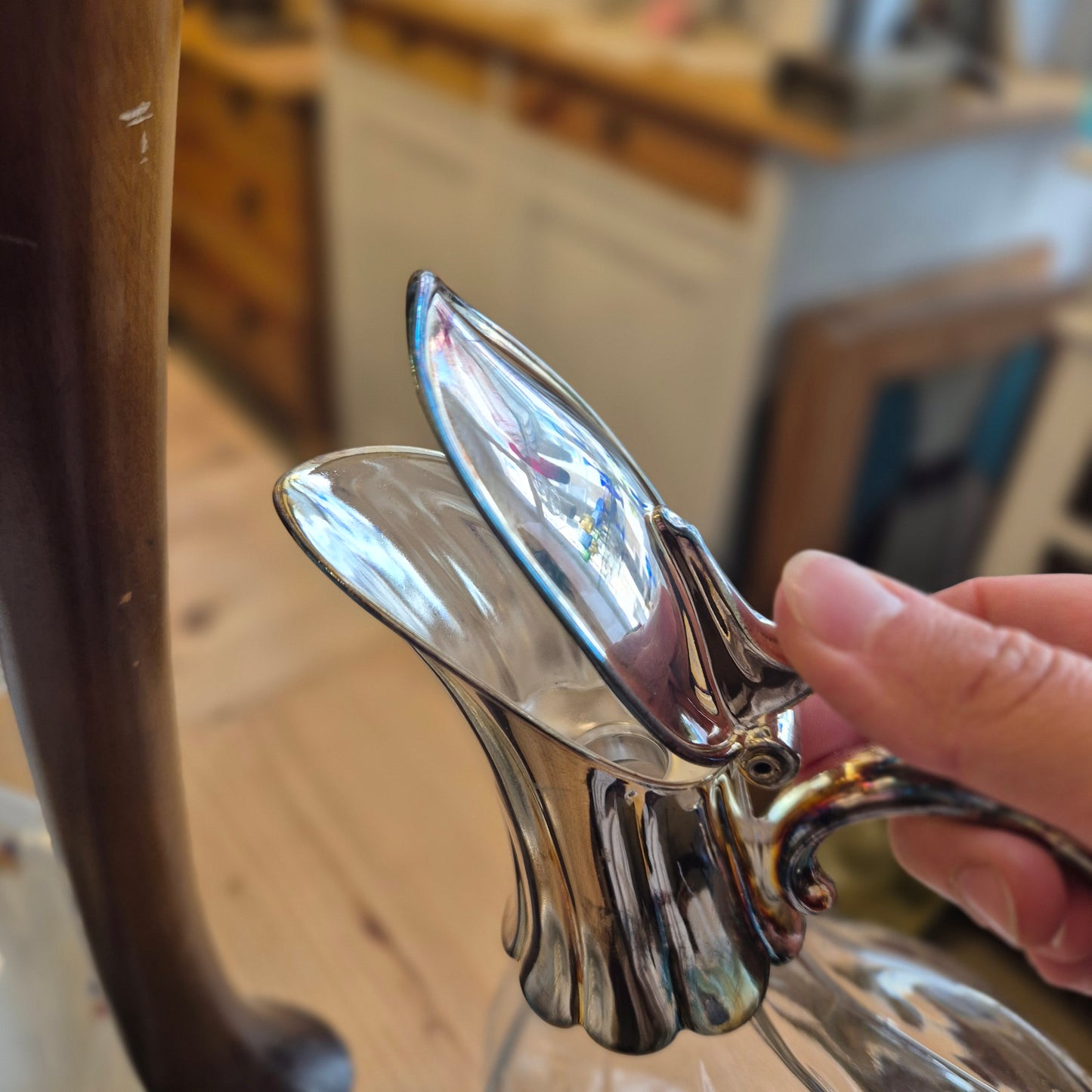 Vintage Weinkaraffe versilbert Entenform Italia Karaffe