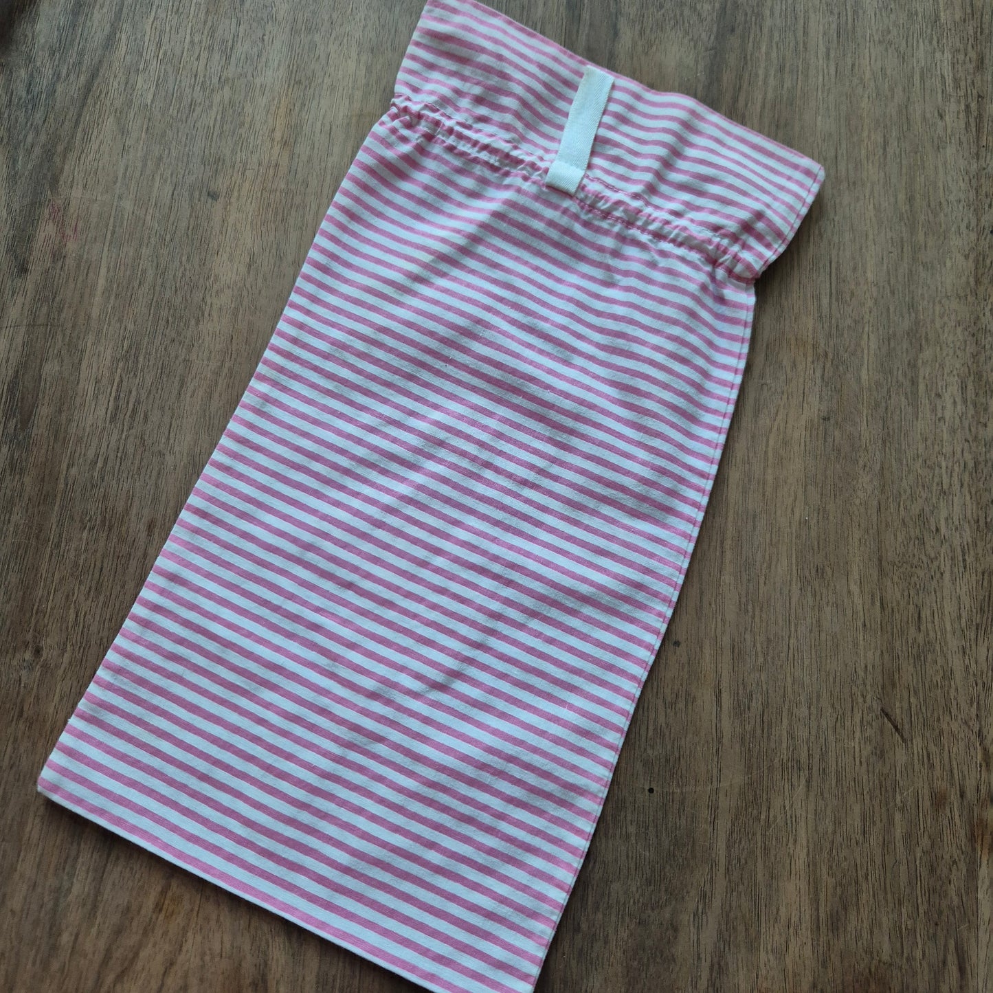 Vintage Stoffsack Rosa Weiß Watte 21x40cm