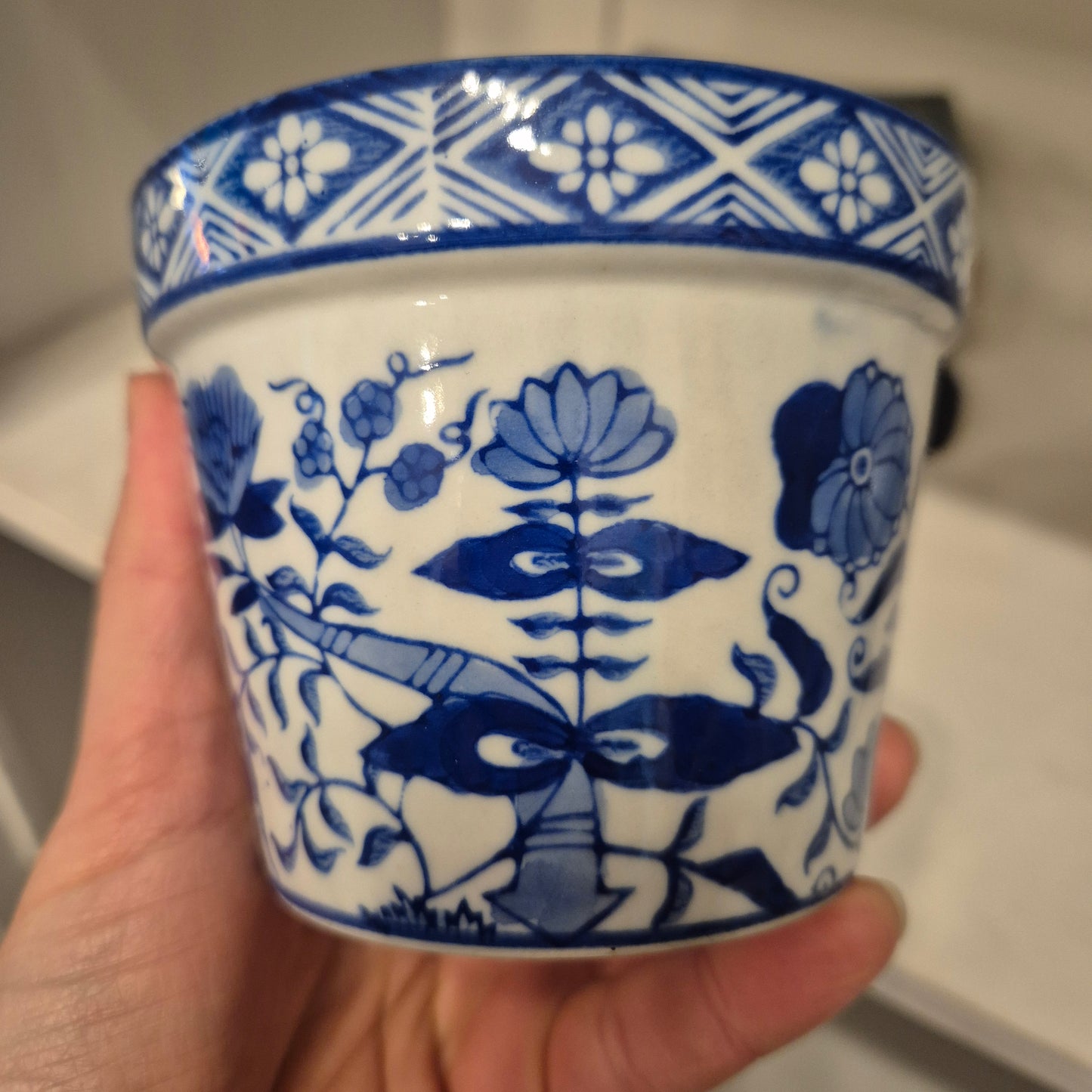 Vintage Zwiebelmuster Übertopf klein