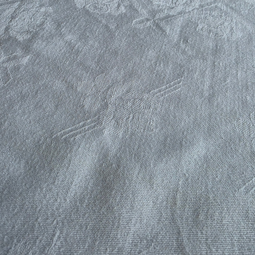 Antike Damast-Stoffserviette mit kunstvollem Monogramm „H.W.“ – Reines Leinen/Halbleinen um 1900 - 45x48cm