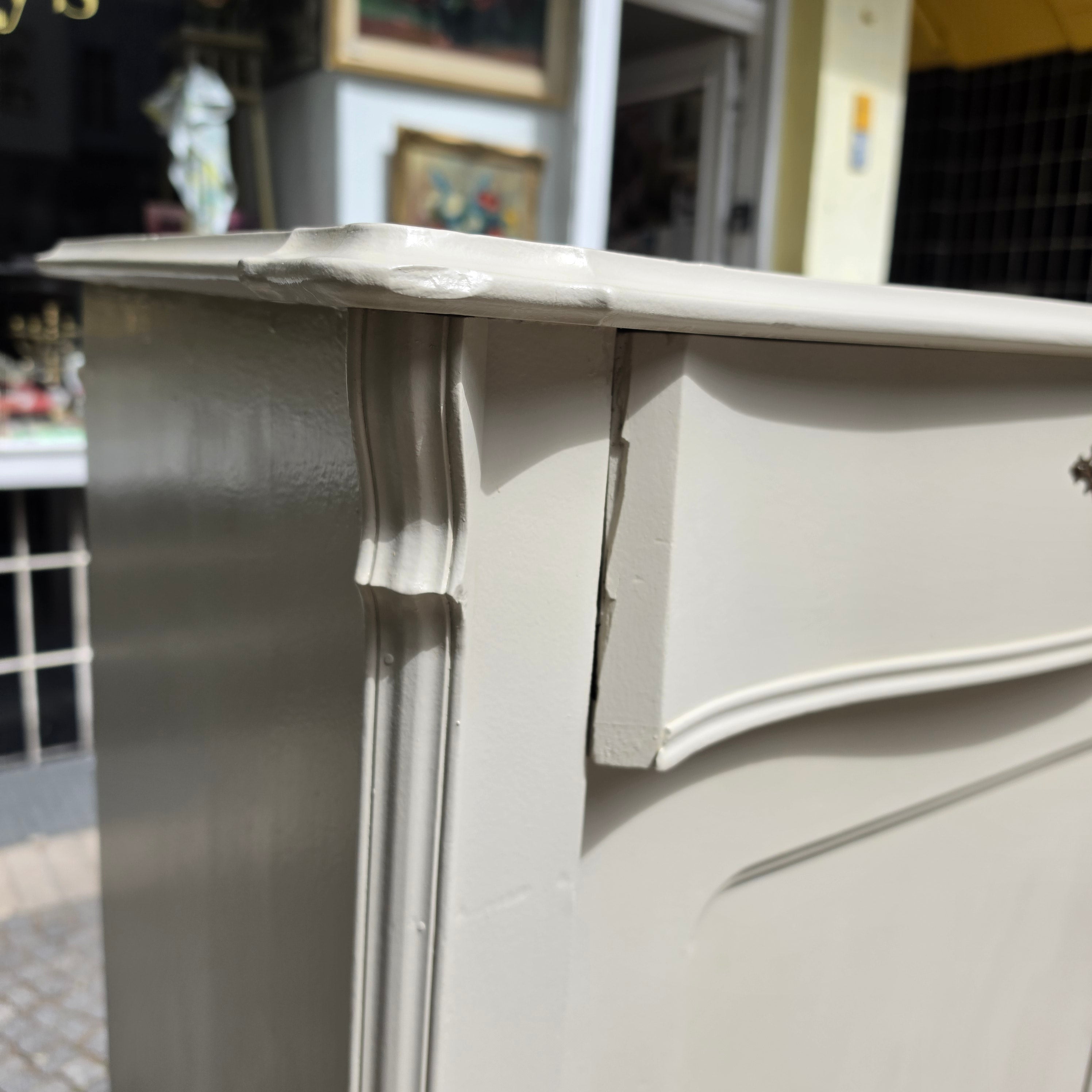 Antikes Gründerzeit-Vertiko um 1890 – Graubeige - Shabby Chic