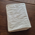 Antikes Jugendstil Baumwolle/Leinen Bettlaken 155x220cm Monogramm H.S beige creme ♡