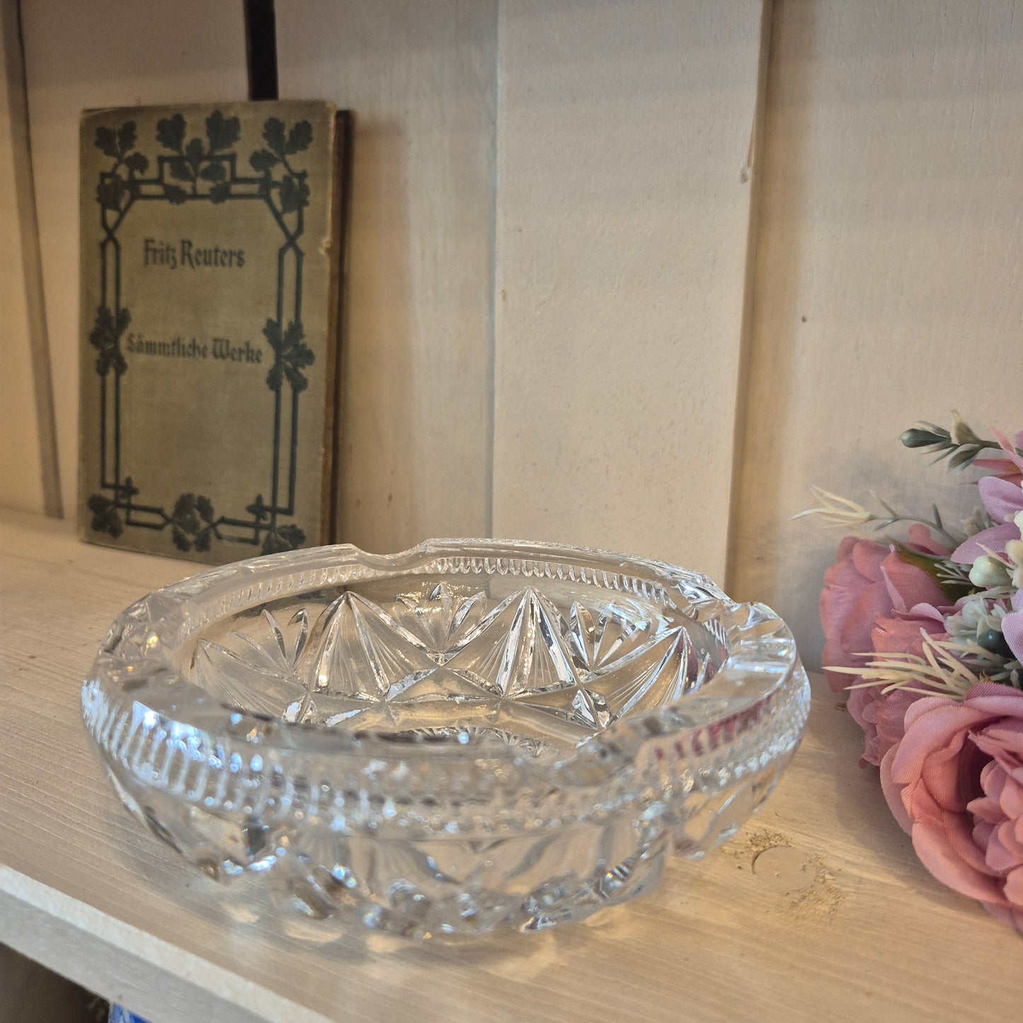 Vintage Bleikristall Aschenbecher mit Sternmotiv