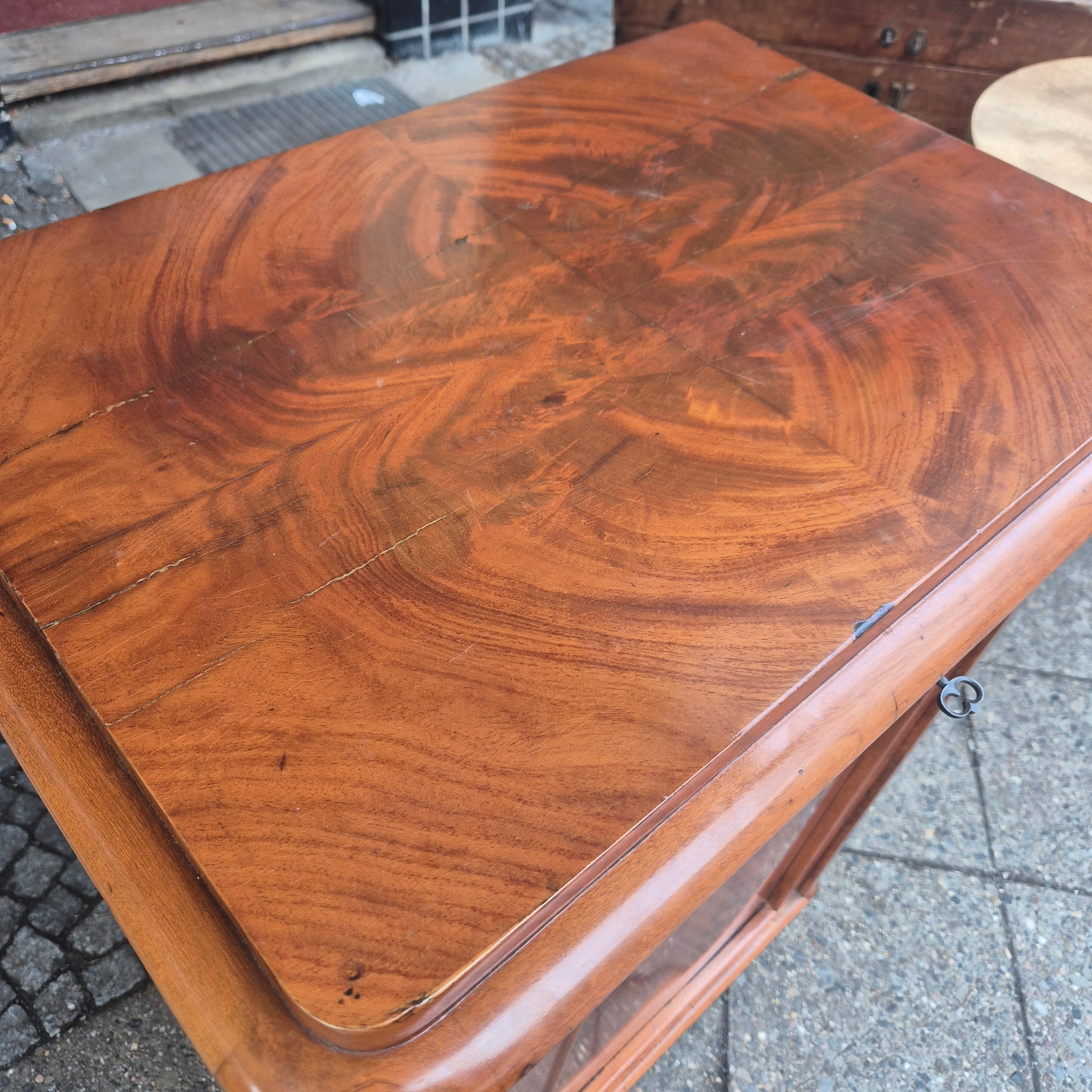 Antike Biedermeier Kommode Beistellschrank Nussholzfunier von 1860