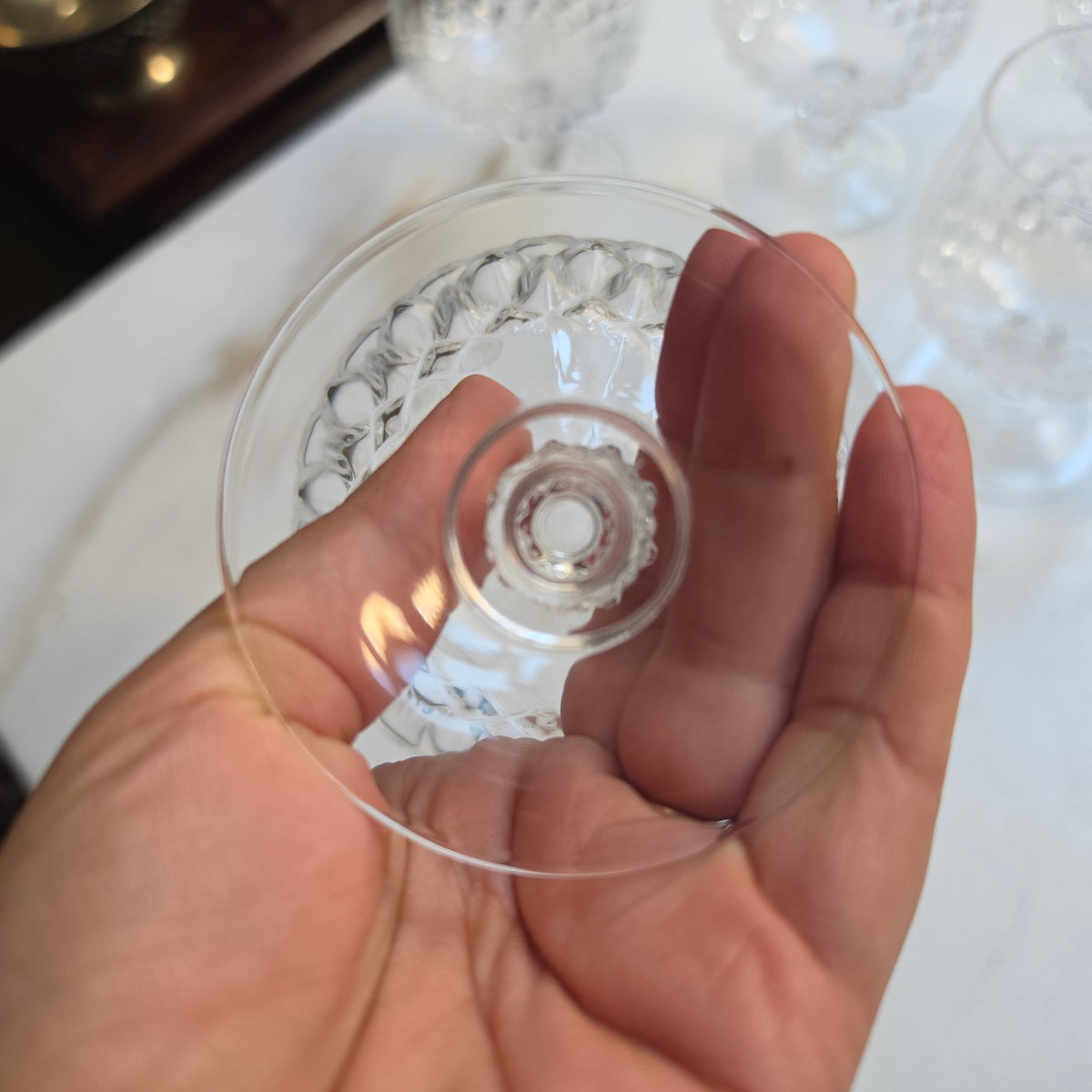 Elegante Vintage-Kristallgläser - Cognacschwenker mit Diamantschliff