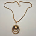 Vintage Statement-Collier – Großes Gold-Medallion im Ethno-Barock-Stil