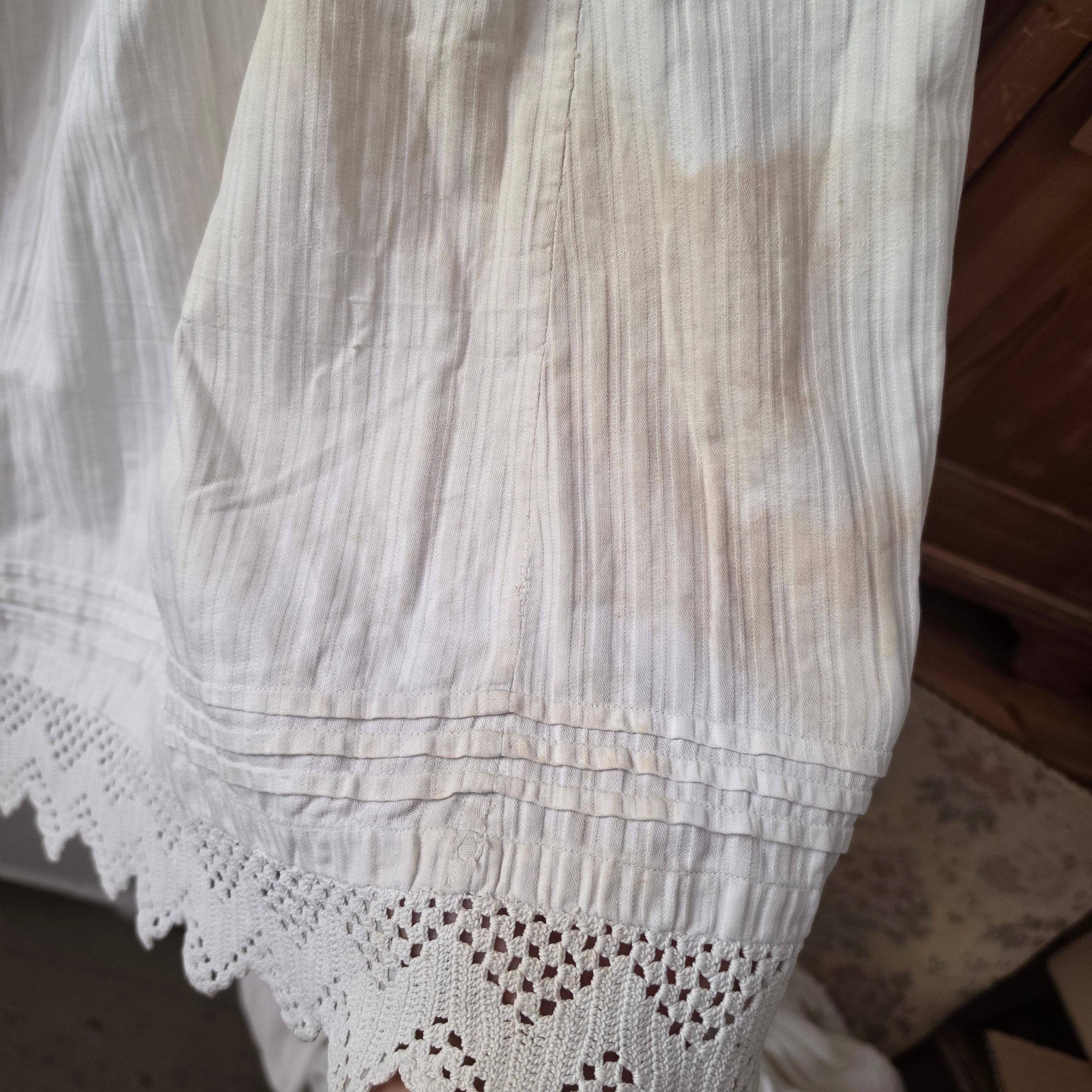 Antiker Baumwoll-Unterrock mit Spitzenborte - Vintage um 1930 - für Sammler & Upcycling