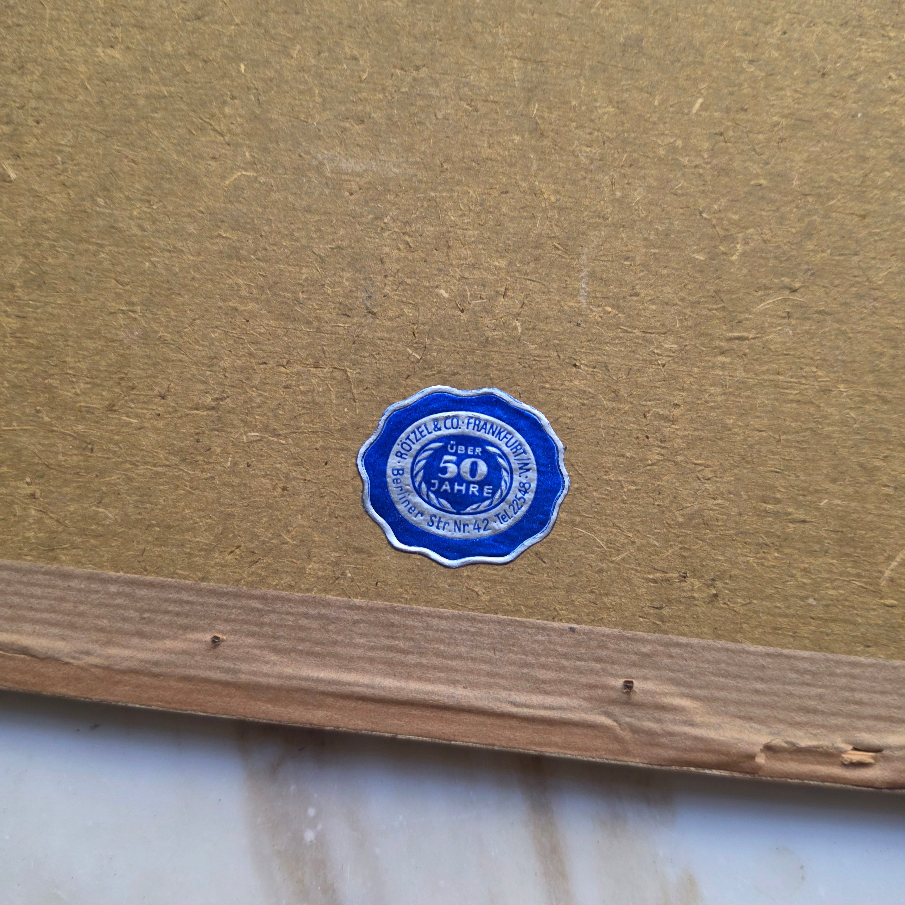 Vintage Rosen-Aquarell „A. Fischer“ (1948) im Goldrahmen