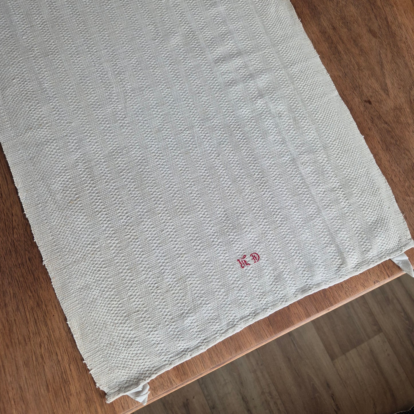 2x Antike Jugendstil Küchen-& Geschirrtücher Leinen cremeweiß Monogramm E.D. 🤍