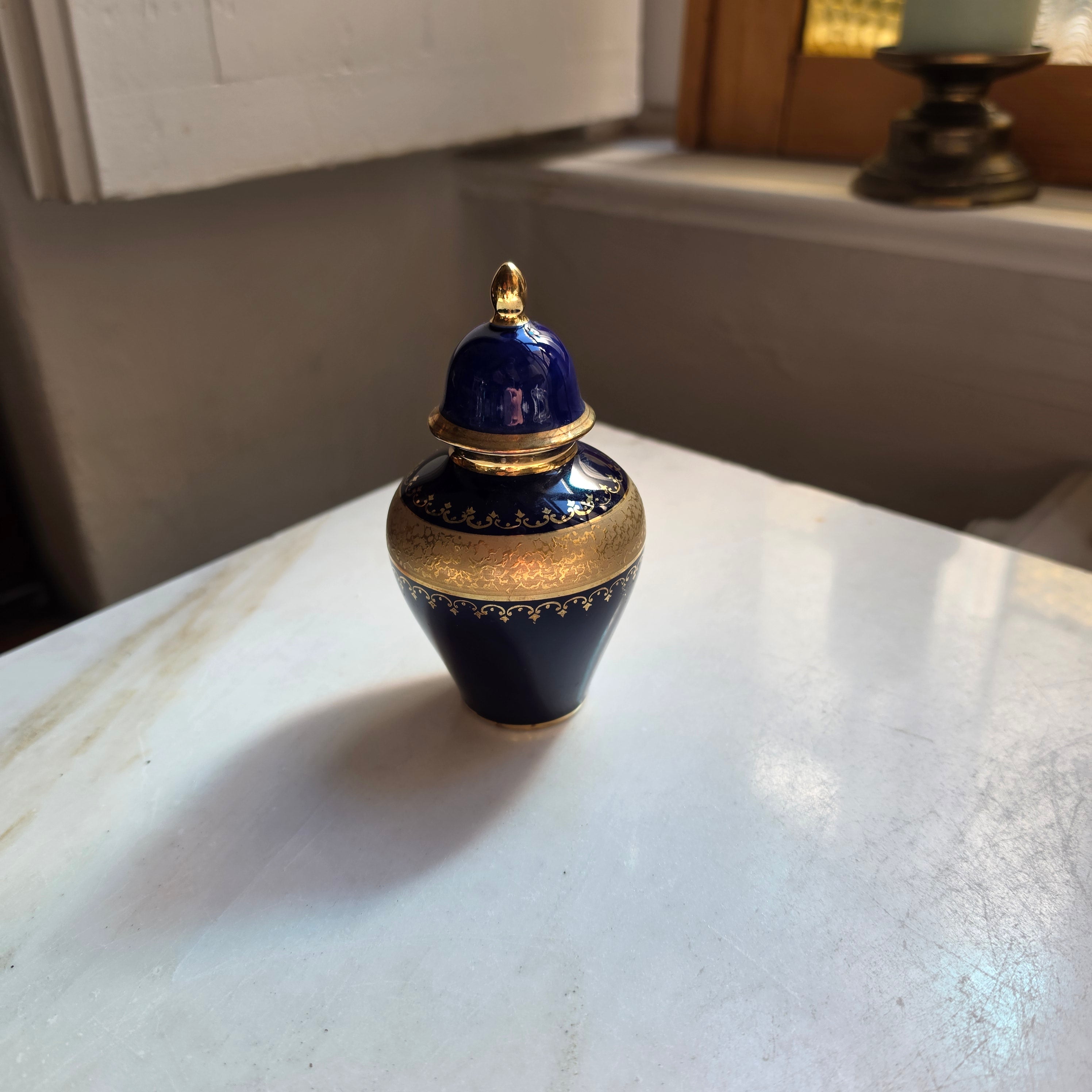 KPM Bavaria Royal – Eleganter Miniatur-Deckelkrug / Deckeldose aus Echt Kobalt & Gold